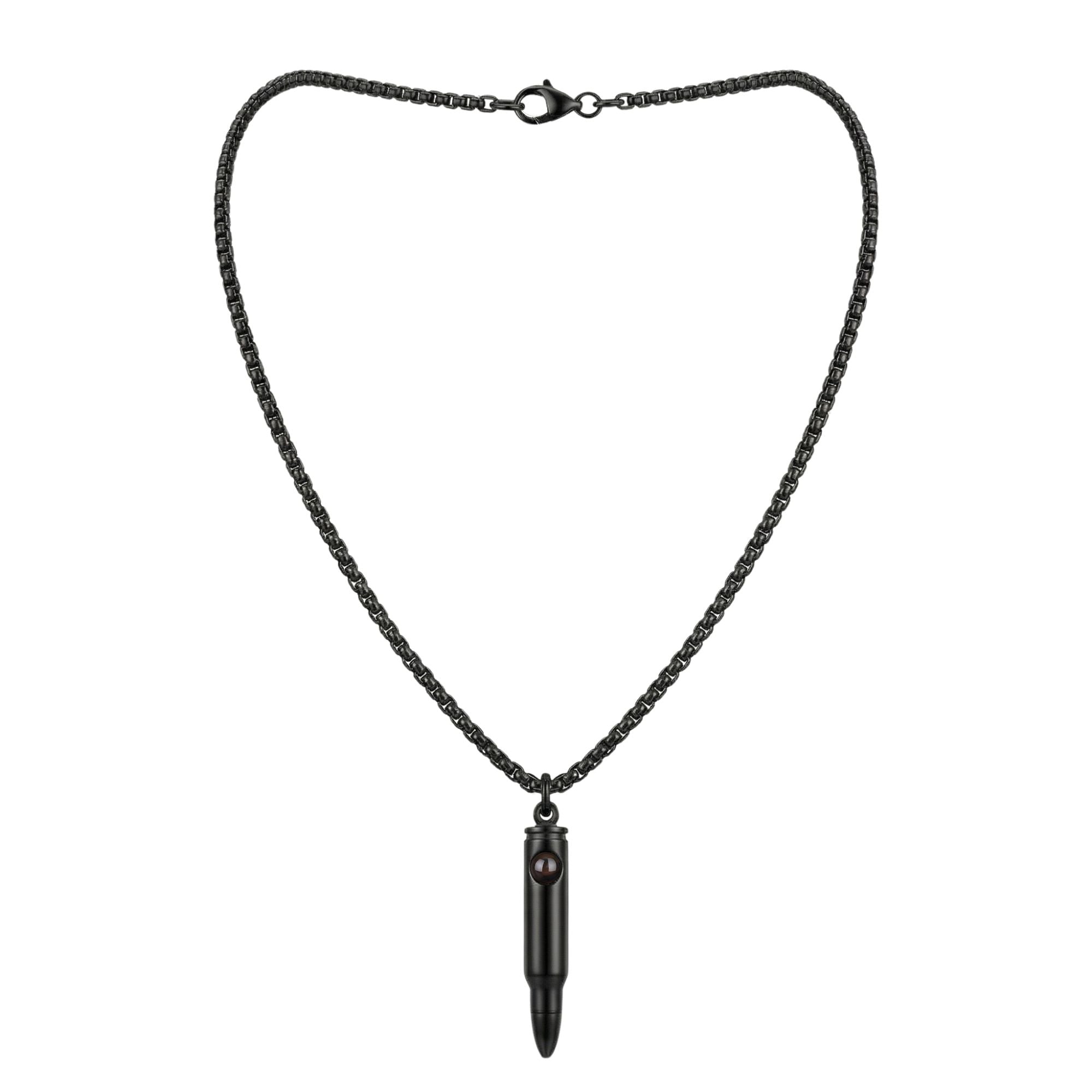 Personalized Bullet Photo Projection Necklace with Hidden Picture