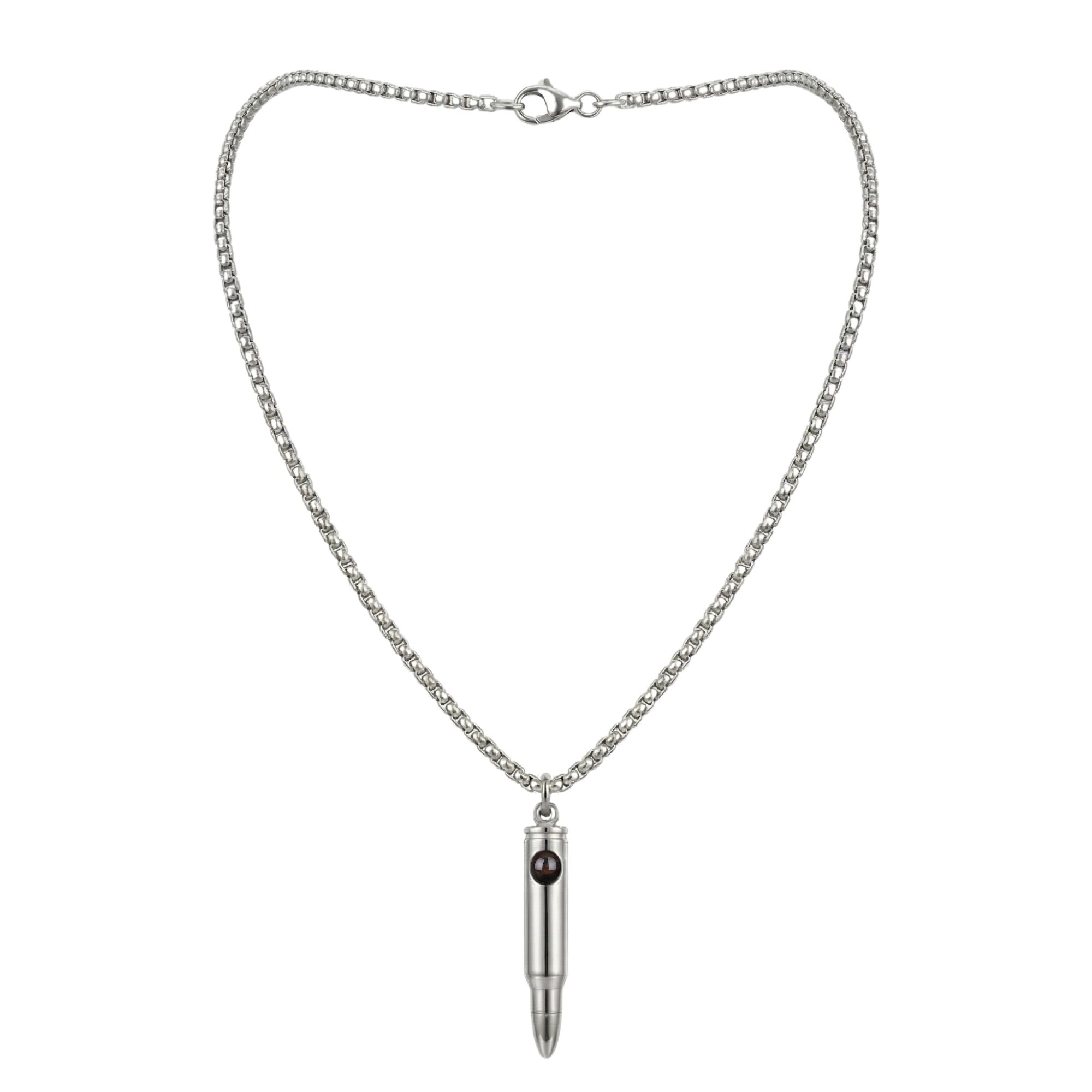 Personalized Bullet Photo Projection Necklace with Hidden Picture