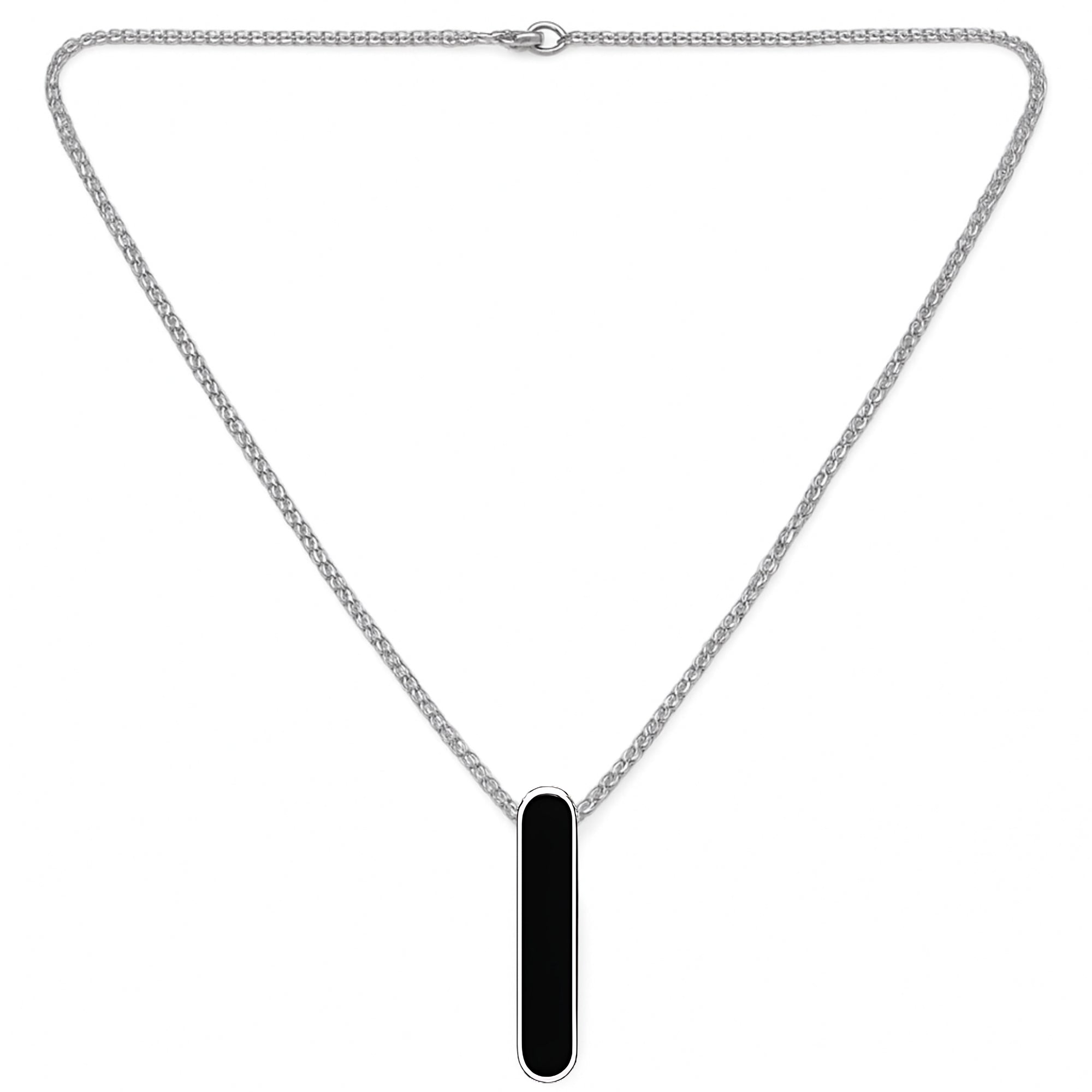 Hip Hop Sleek Black Long Pendant Chain Necklace for Men