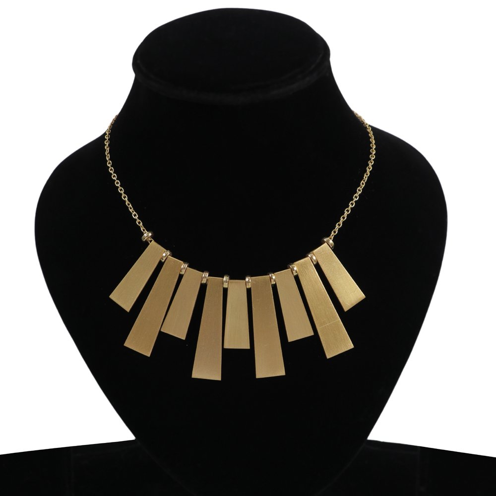 Demi-Fine Anti-Tarnish Statement Jewelry Waterproof Gold Bib Necklace image 1