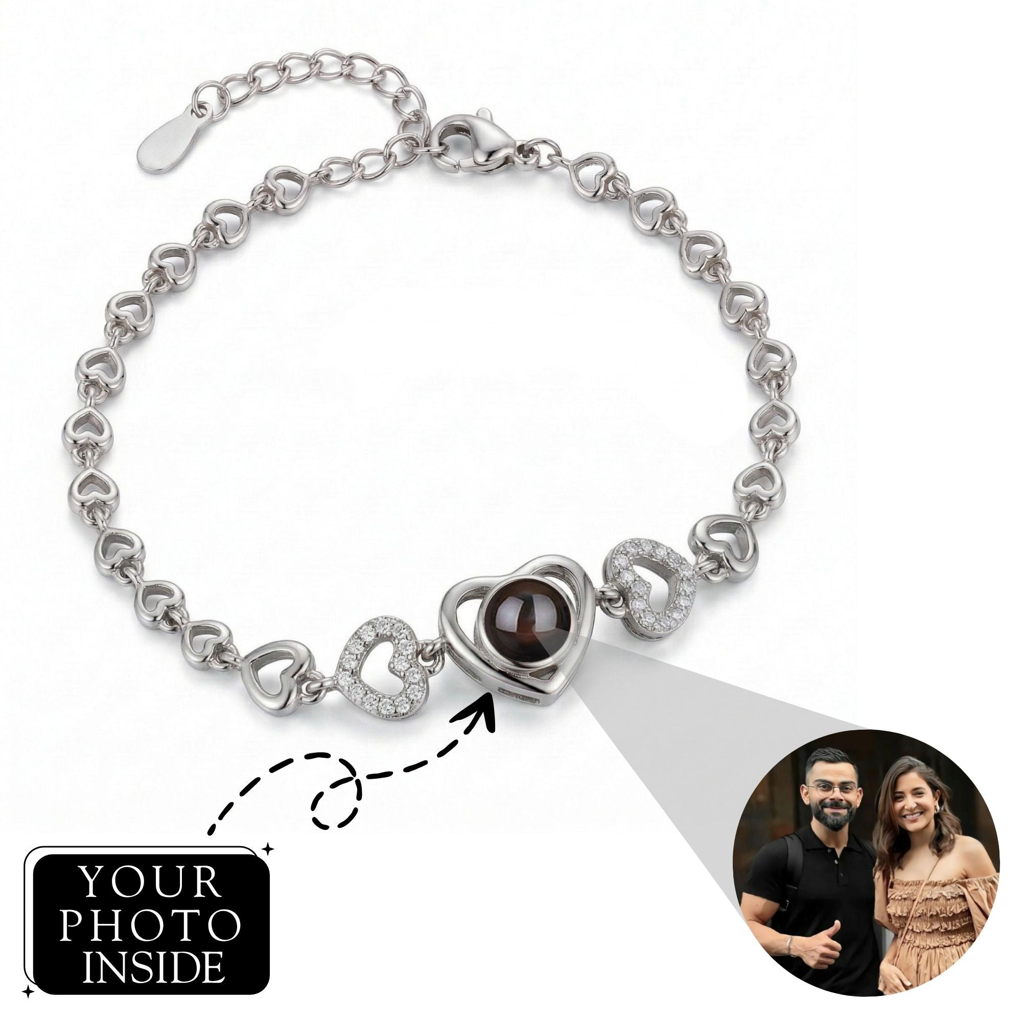 The Hidden Portrait projection twisted stone Bracelet -University Trendz
