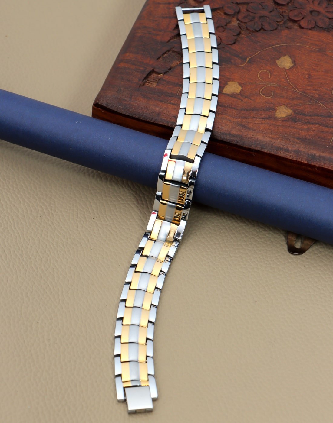 4-in-1 Germanium Ions Silver Gold Plated Bio Magnetic Health Bracelets image 1