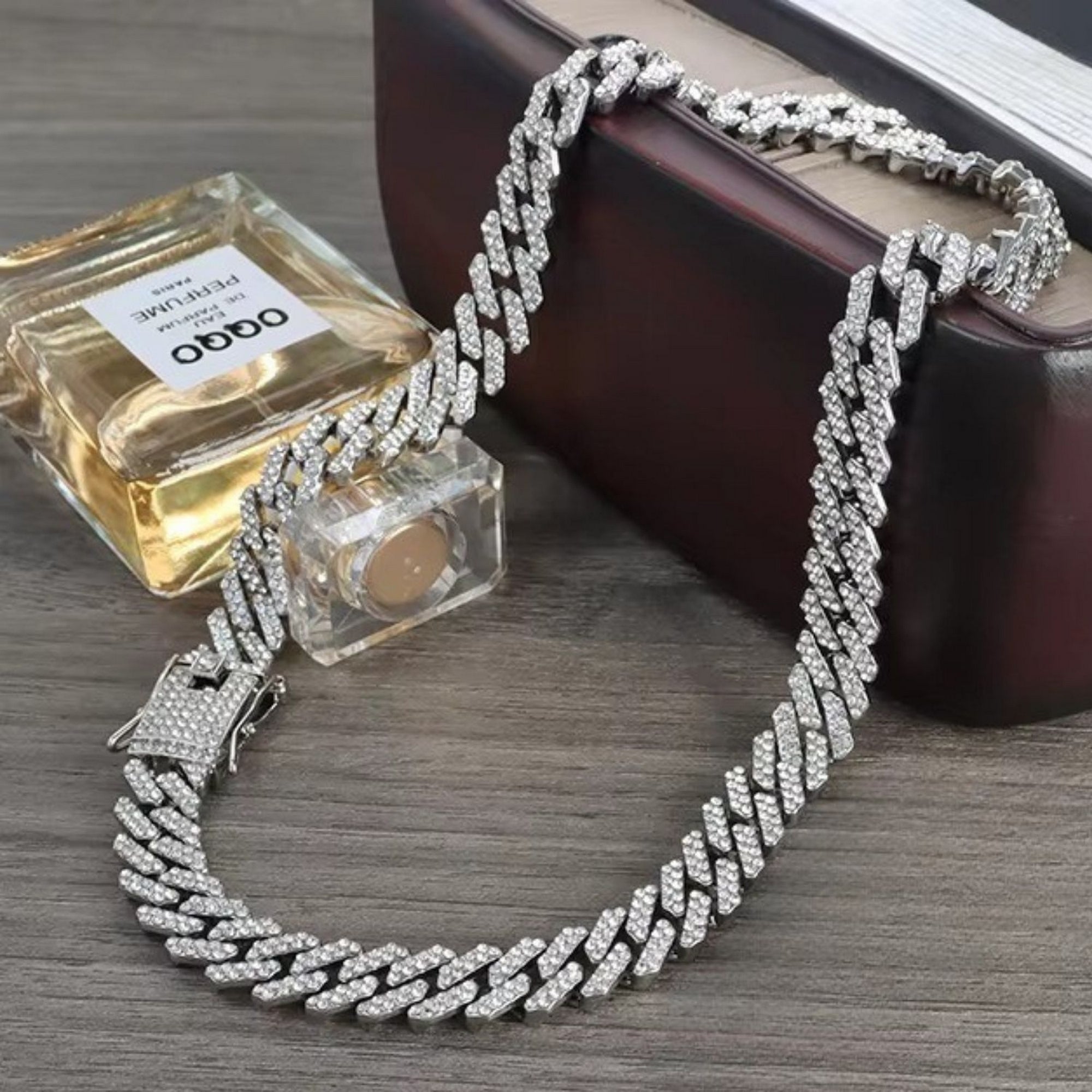 Mc Stan Stainless Steel Zirconia Cuban Link Chain Rapper Pendant Necklace for Men