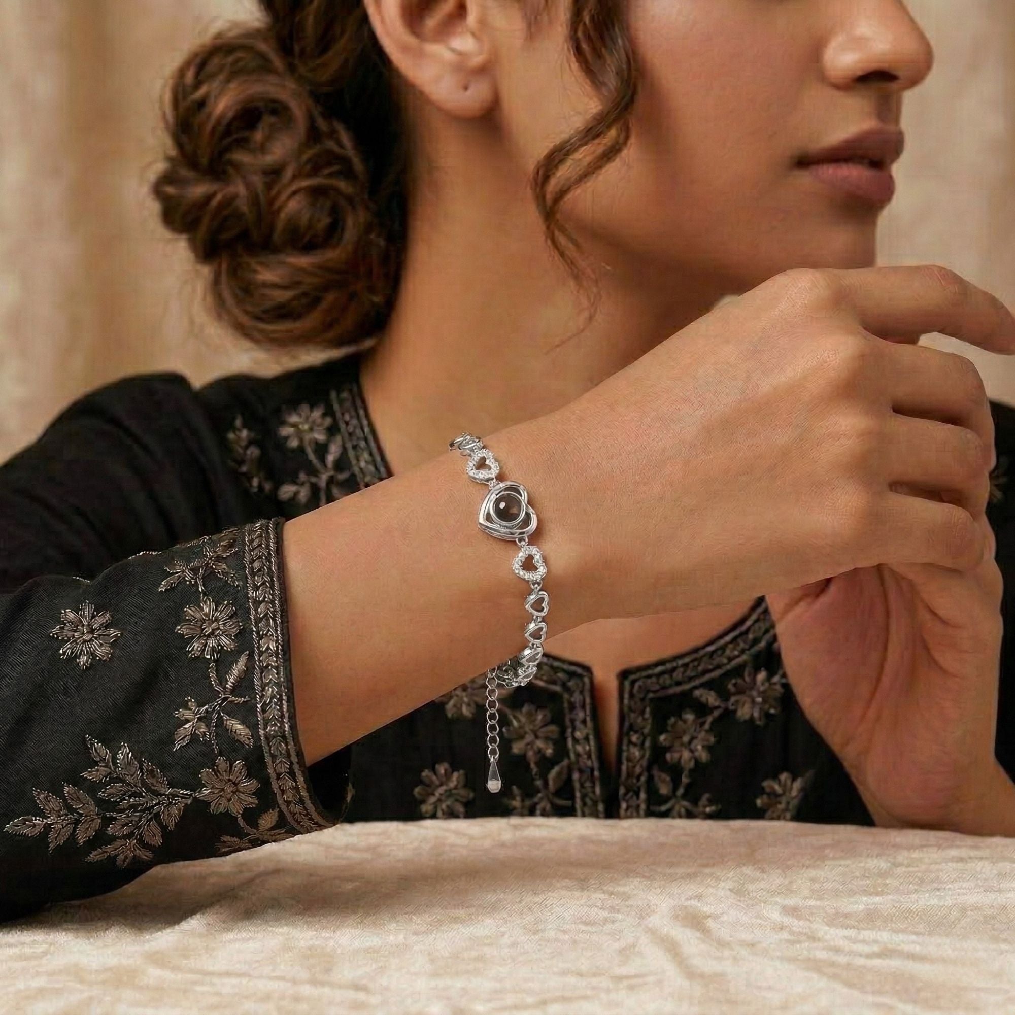 The Hidden Portrait projection twisted stone Bracelet -University Trendz