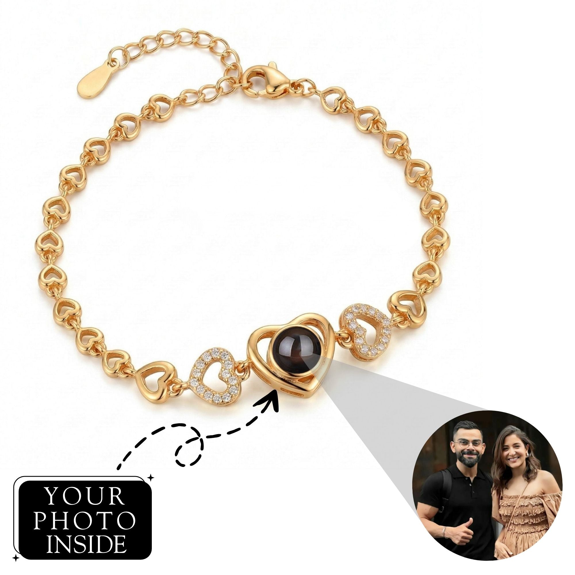 The Hidden Portrait projection twisted stone Bracelet -University Trendz