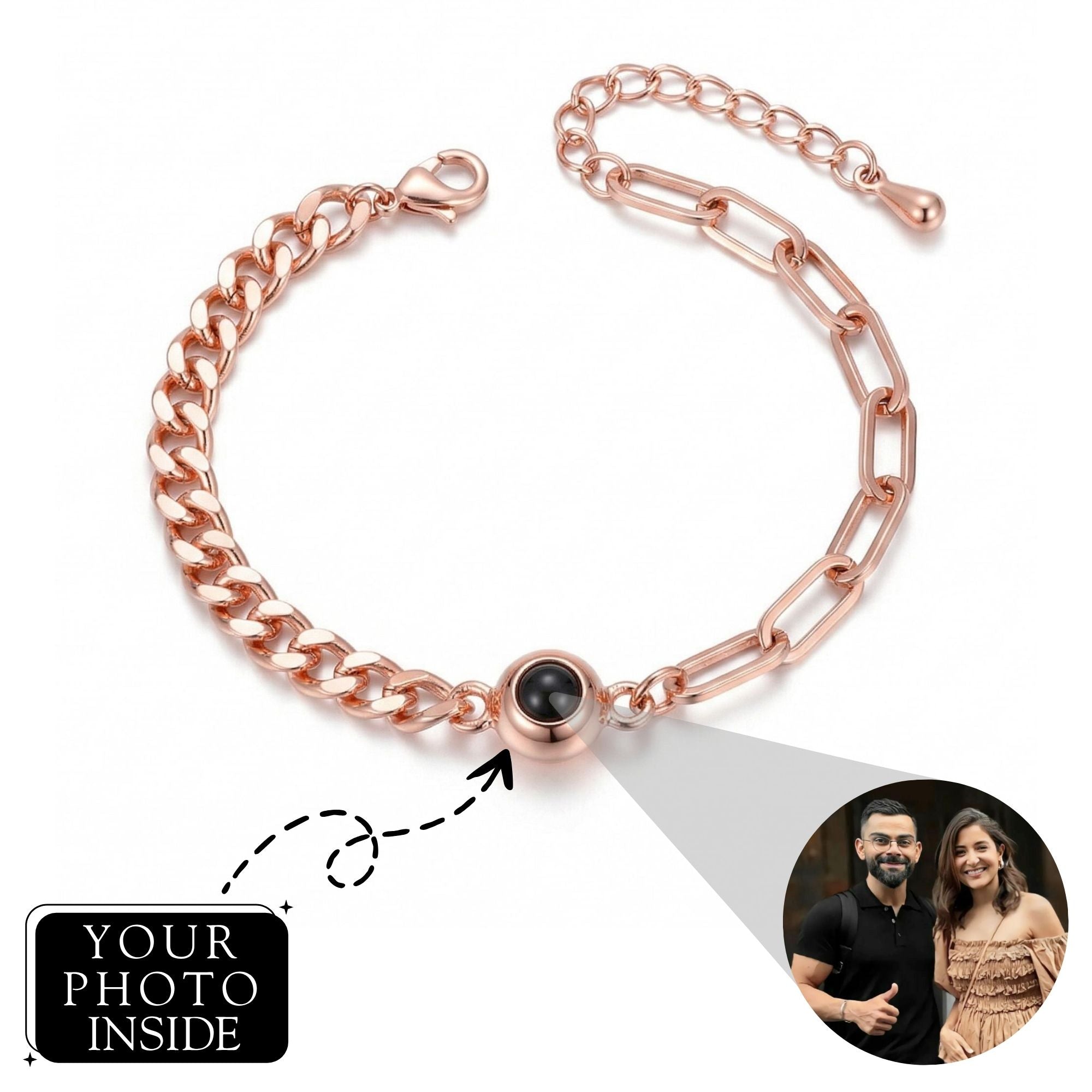 The Hidden Portrait projection twisted stone Bracelet - University Trendz