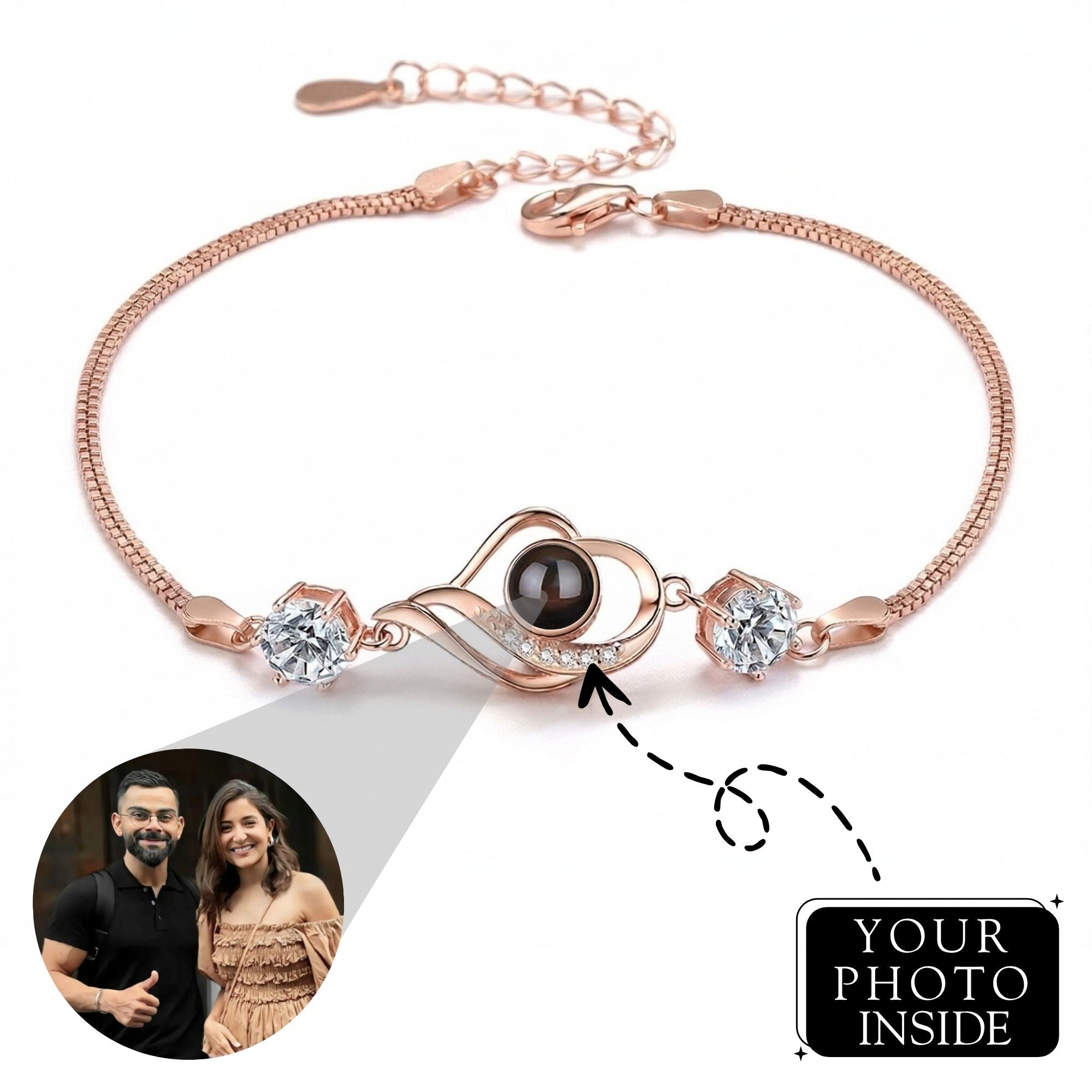 The Hidden Portrait projection twisted stone Bracelet - University Trendz