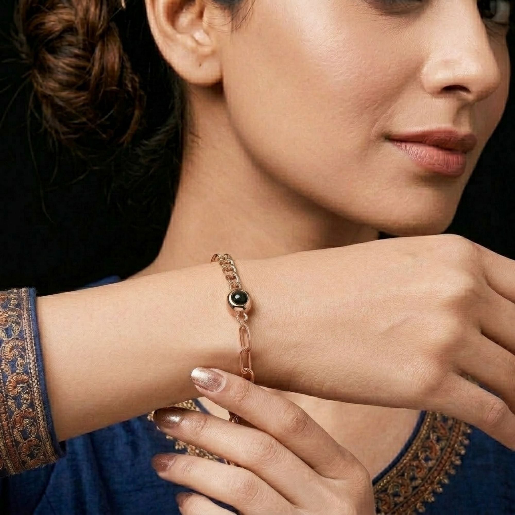 The Hidden Portrait projection twisted stone Bracelet - University Trendz