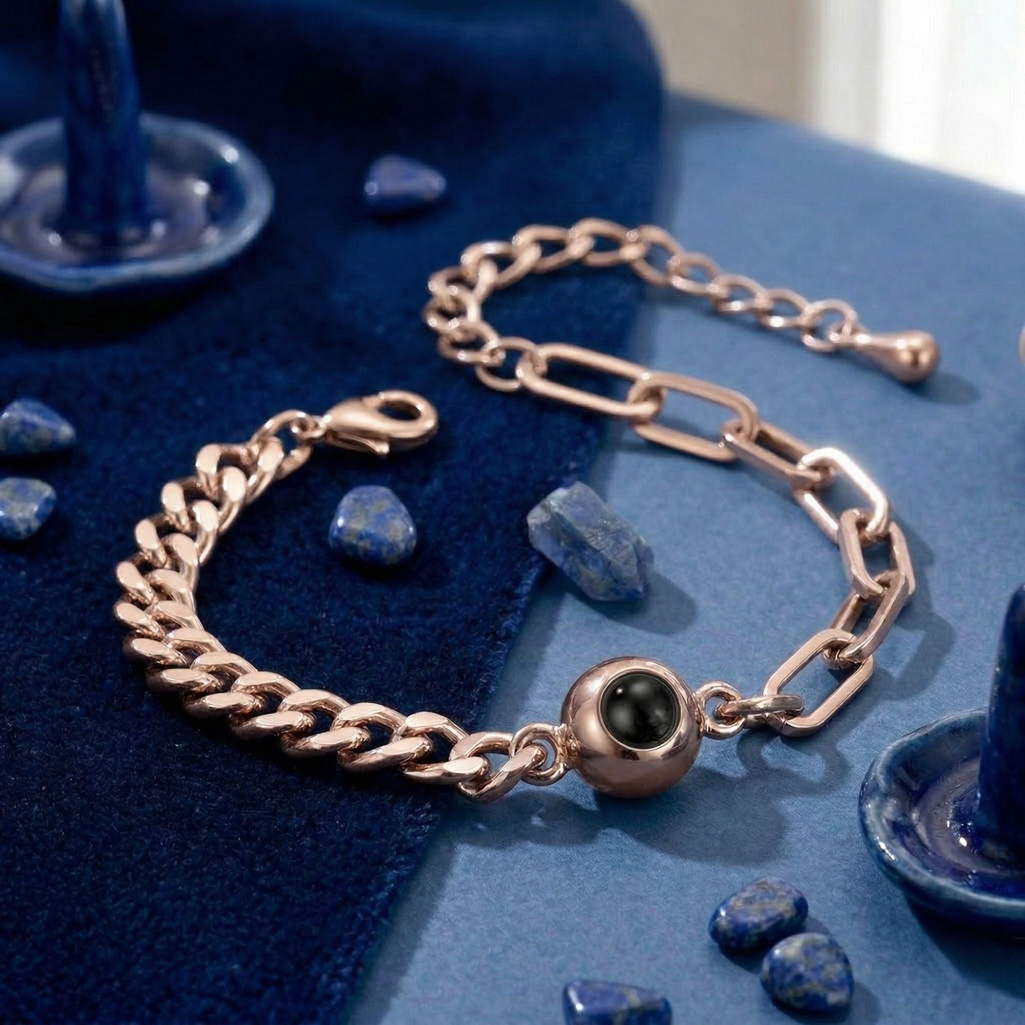 The Hidden Portrait projection twisted stone Bracelet - University Trendz