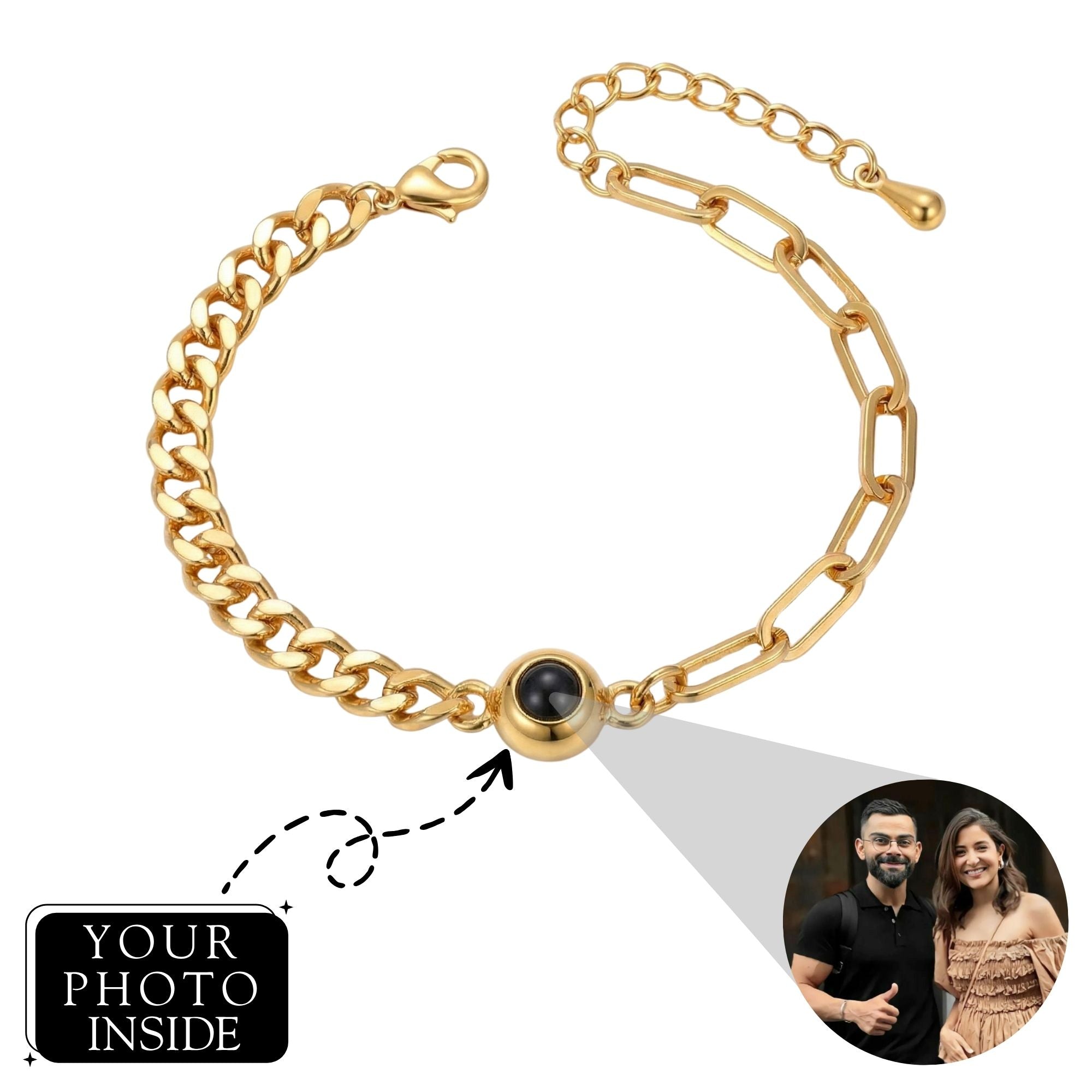 The Hidden Portrait projection twisted stone Bracelet - University Trendz