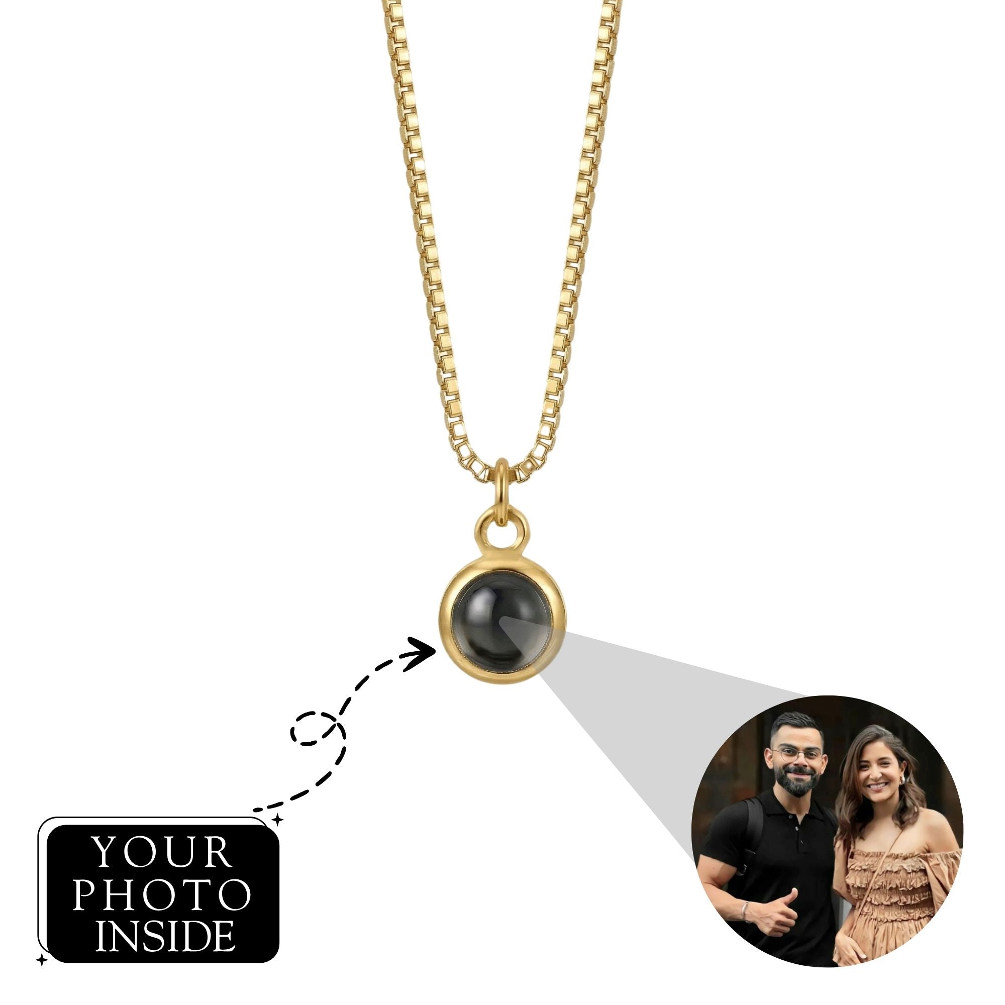 Custom Photo Projection Pendant Necklace - University Trendz