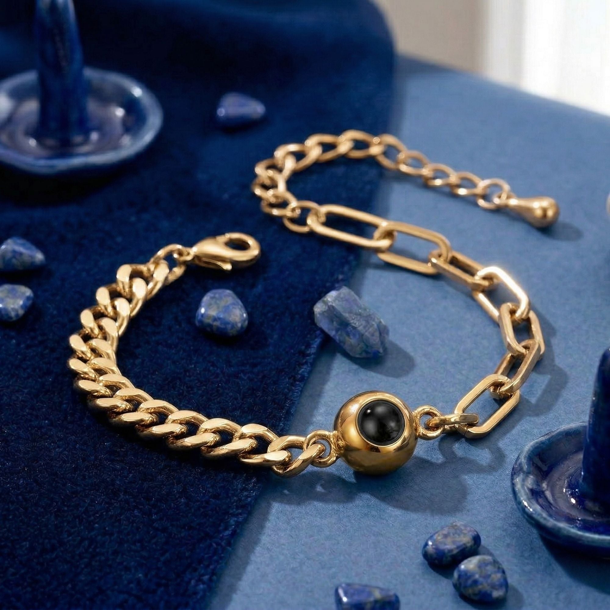 The Hidden Portrait projection twisted stone Bracelet - University Trendz