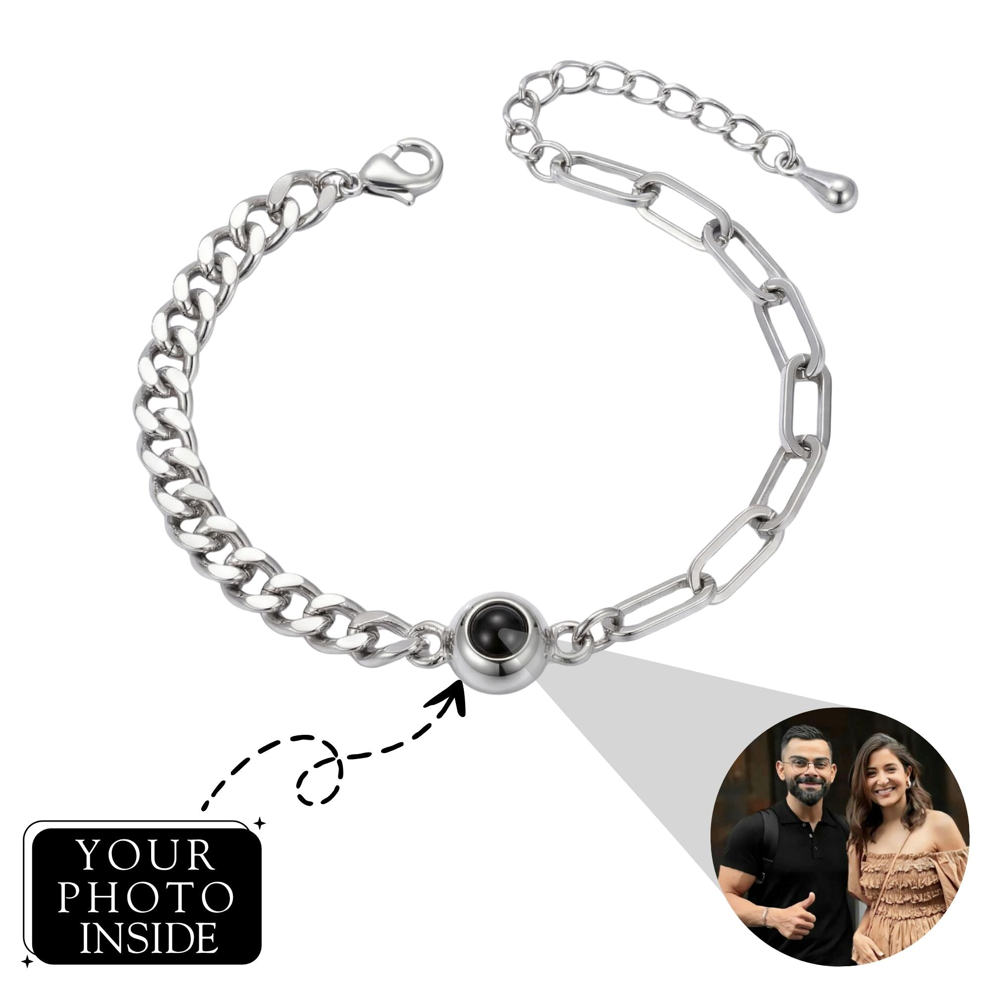 The Hidden Portrait projection twisted stone Bracelet - University Trendz