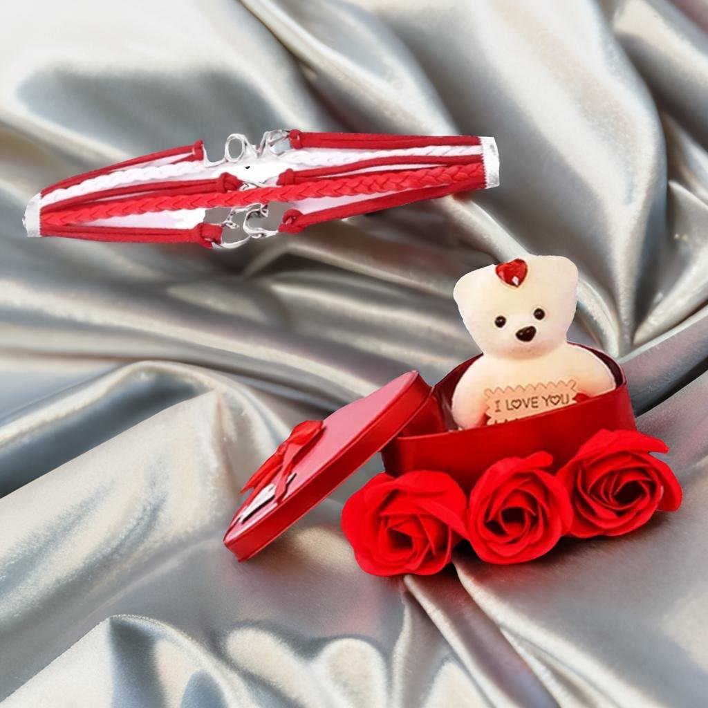 Valentine?s Day Gift Set Love Heart Bracelet & Red Teddy Bear image 3