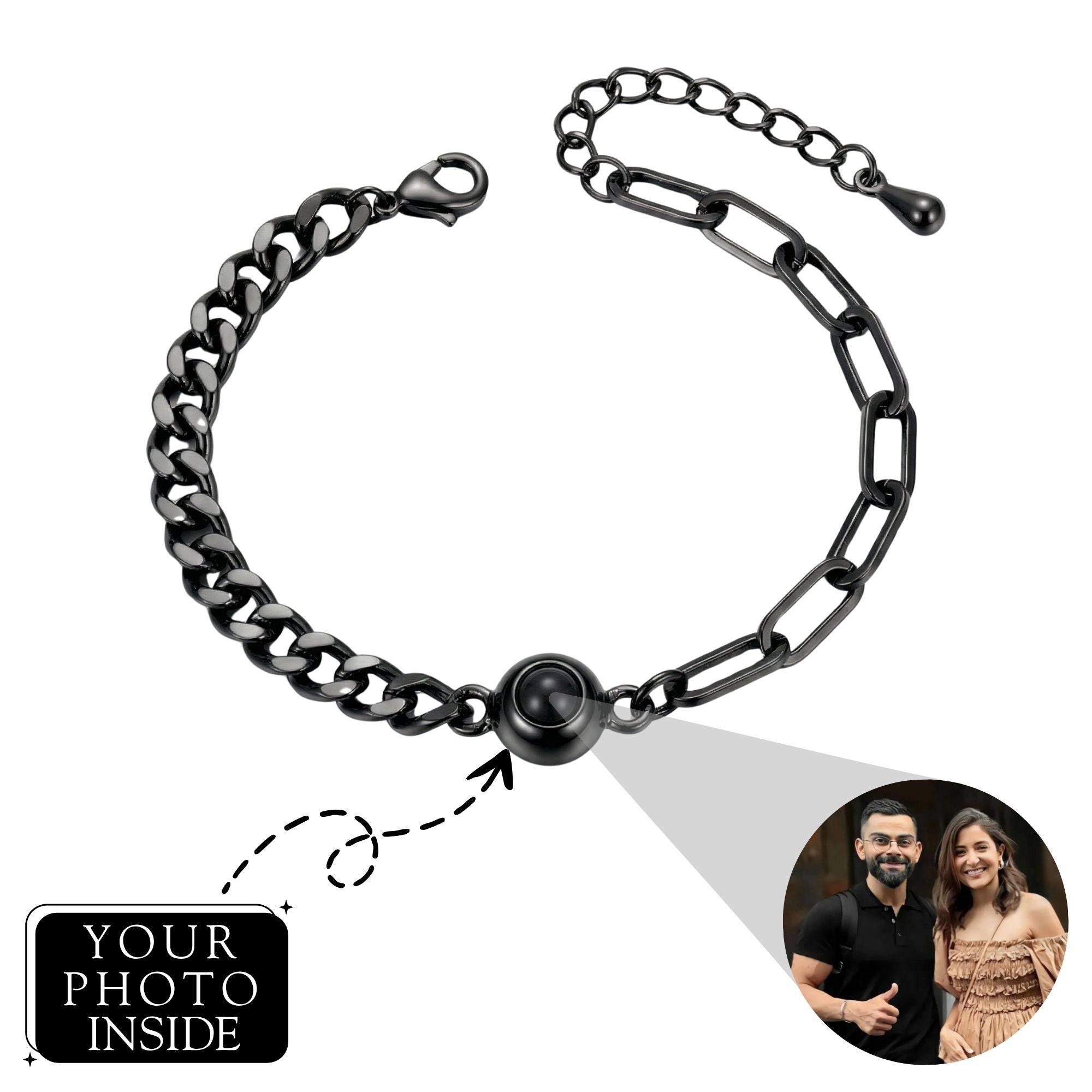 The Hidden Portrait projection twisted stone Bracelet - University Trendz