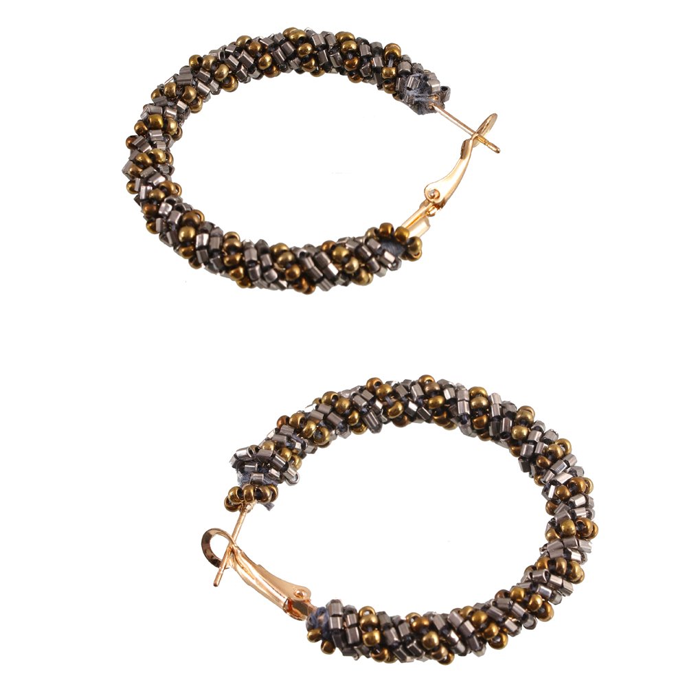 Beaded Hoop Earrings image 2