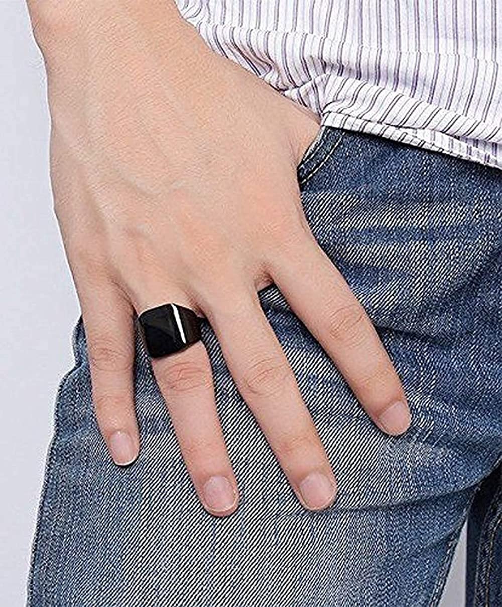 Black Band Finger Ring image 1
