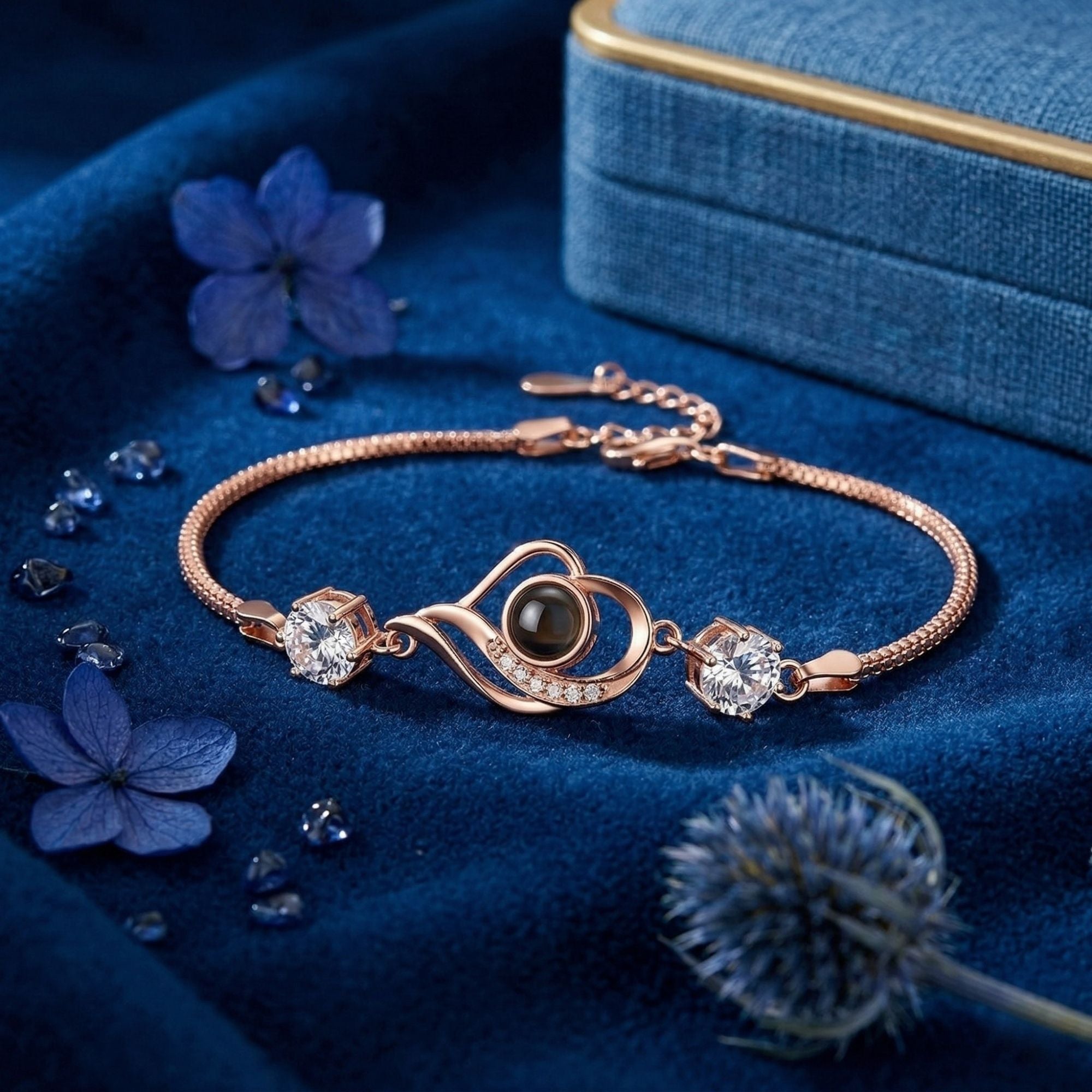 The Hidden Portrait projection twisted stone Bracelet - University Trendz