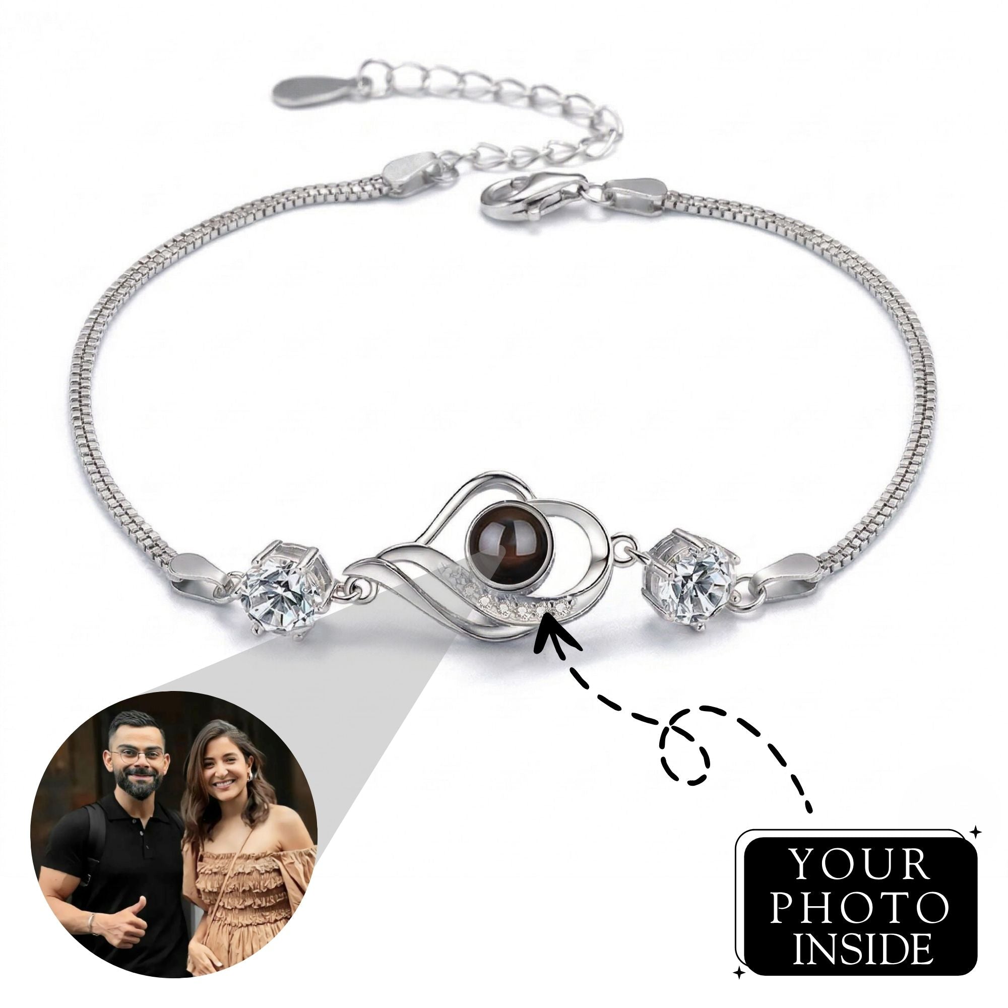 The Hidden Portrait projection twisted stone Bracelet - University Trendz