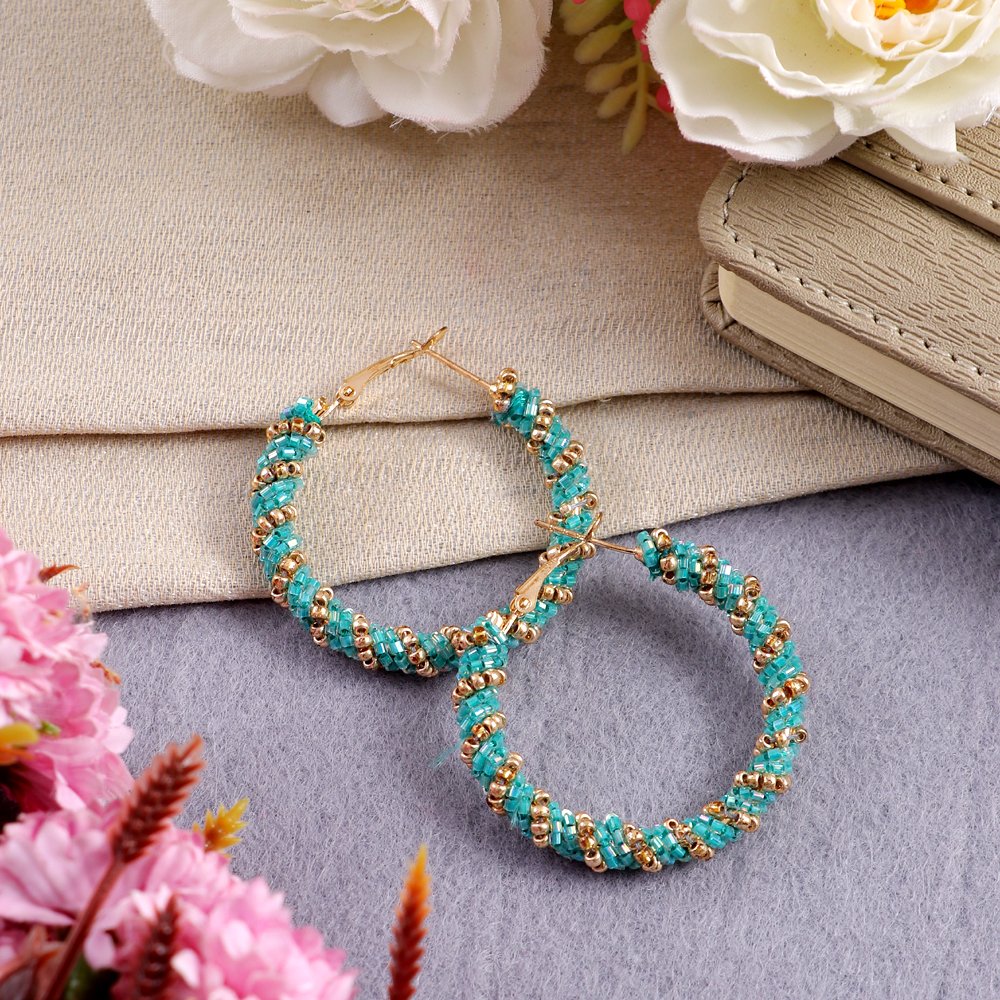 Beaded Hoop Earrings image 3