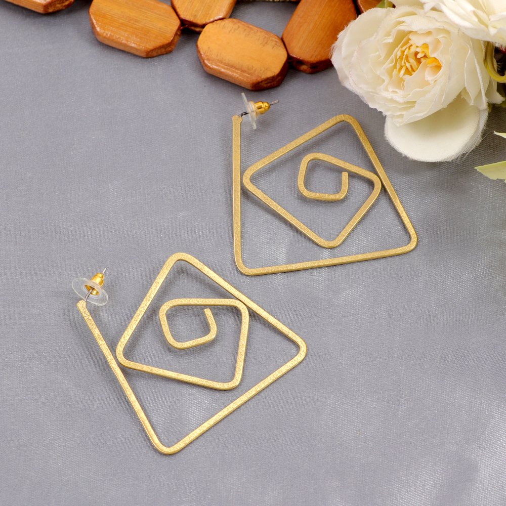 Anti-Tarnish Waterproof Gold Polish Demi-Fine Jewelry Contemporary Drop Earrings image 2