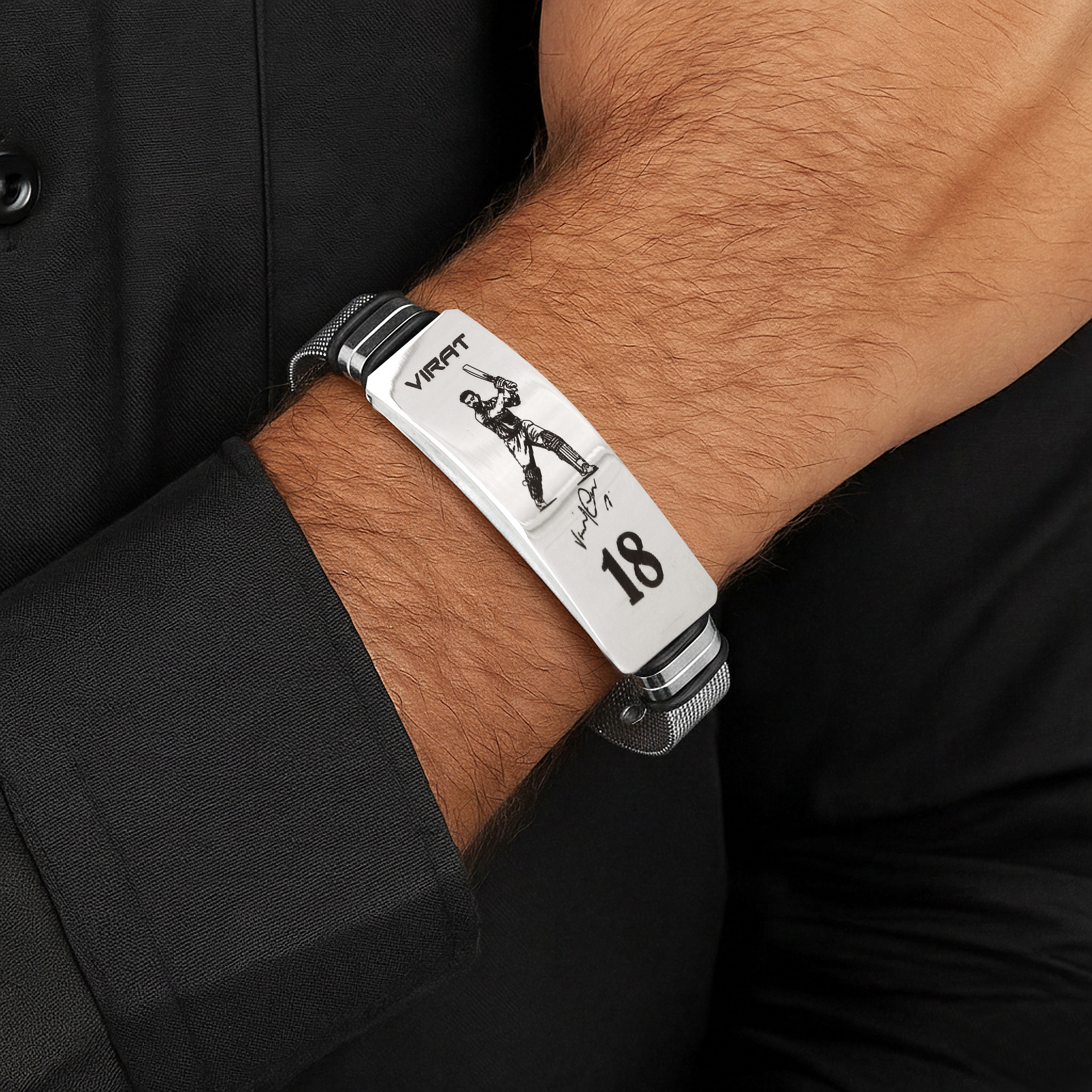 Virat Kohli Signature Edition Stainless Steel Mesh Bracelet for Men