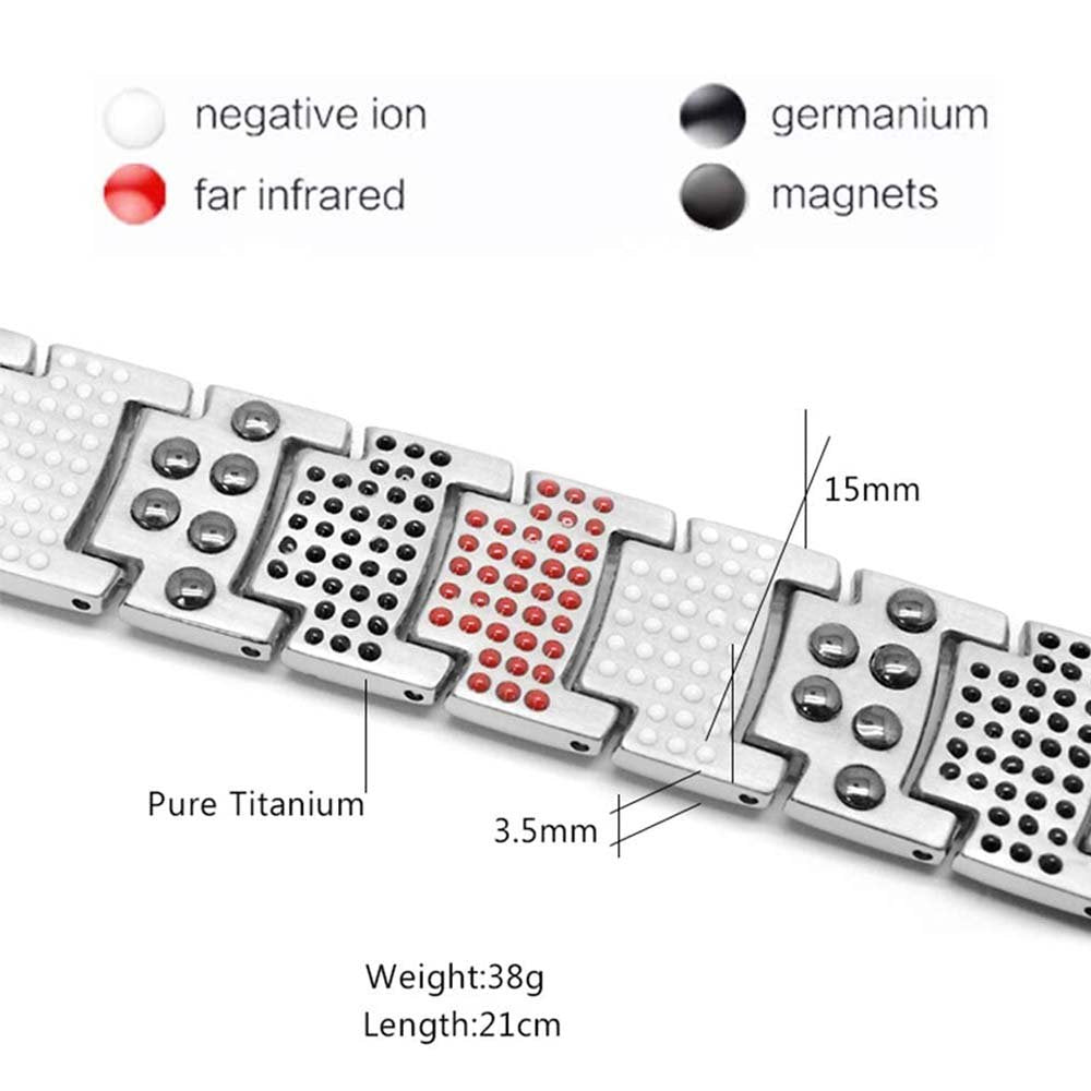 4 In 1 Double Strength Silver Bio-Magnetic Bracelet image 1