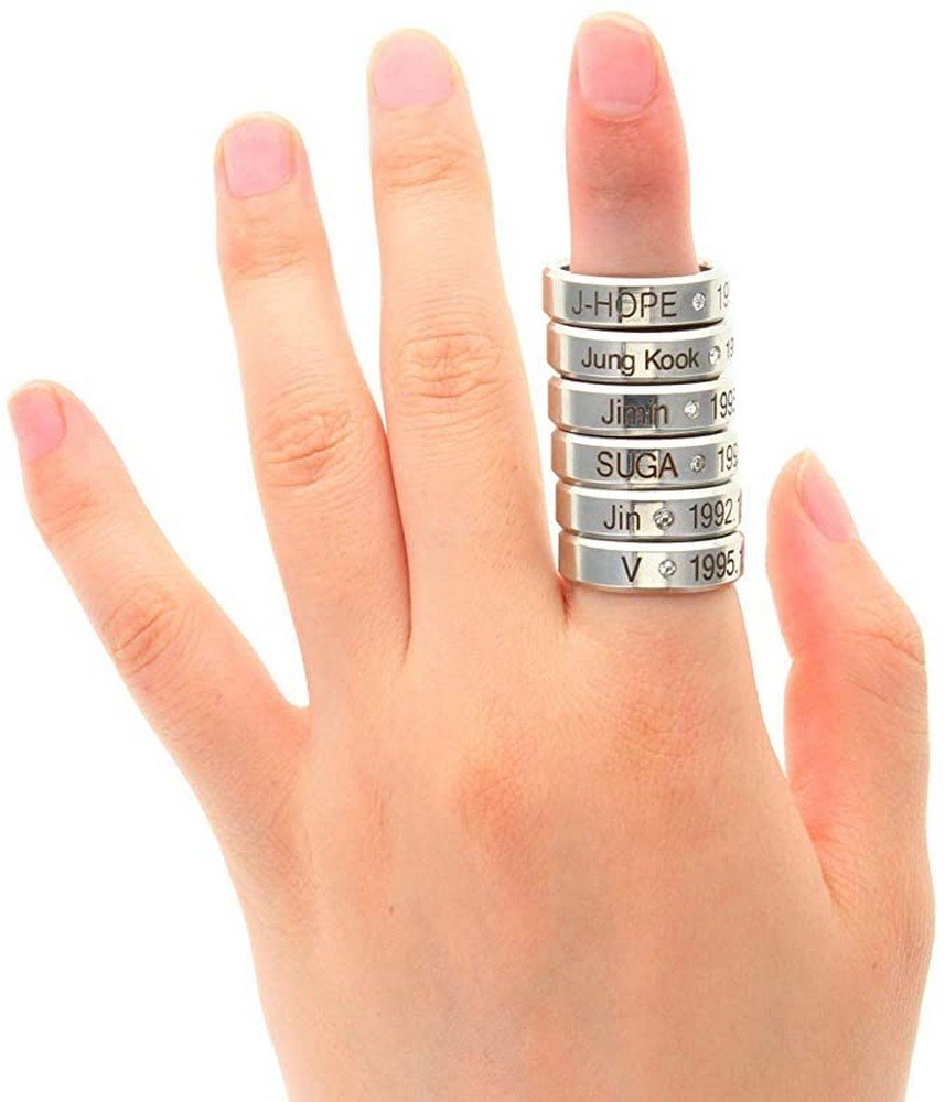Men's BTS Silver Ring - A Fusion of Style and K-Pop Passion image 2