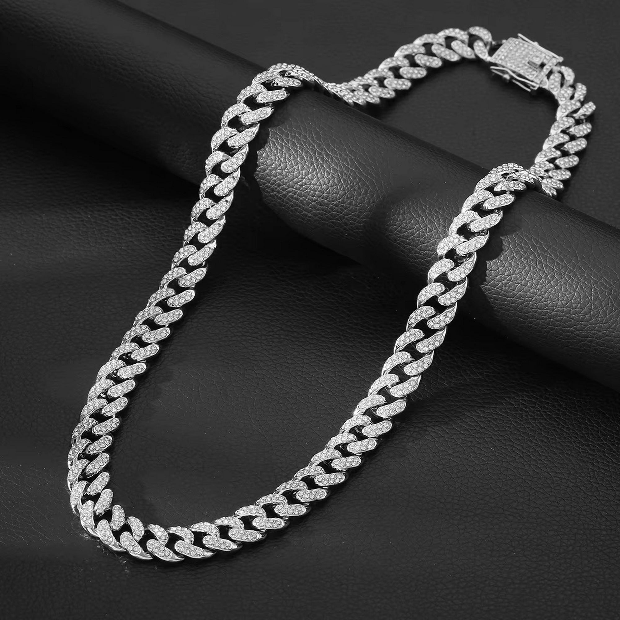 Mc Stan Stainless Steel Zirconia Cuban Link Chain Rapper Pendant Necklace for Men