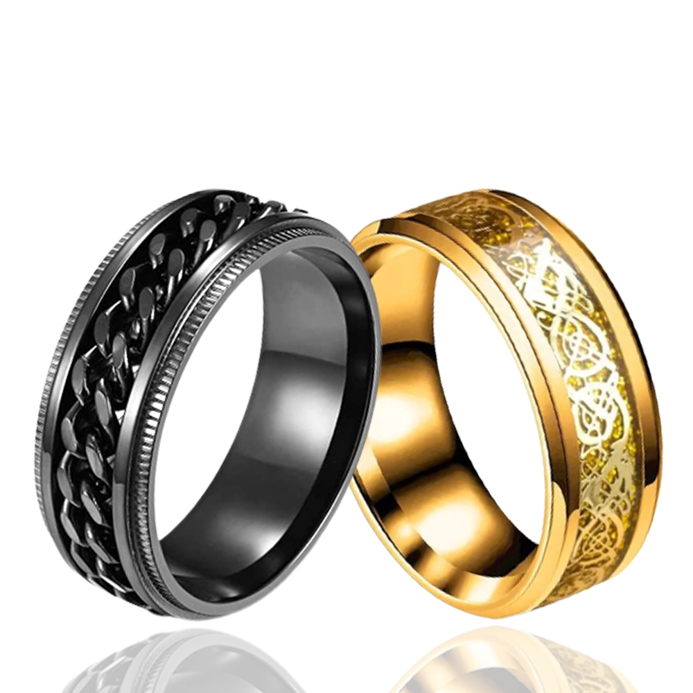 Dragon Spinner Black & Gold Combo Ring image 1