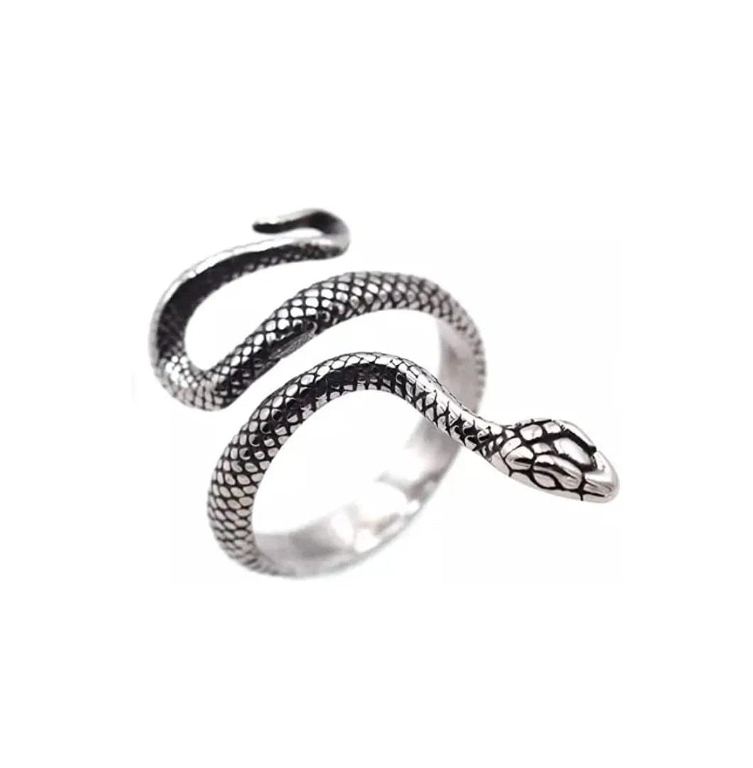 Adjustable Oxidised Silver Snake Finger Ring image 1