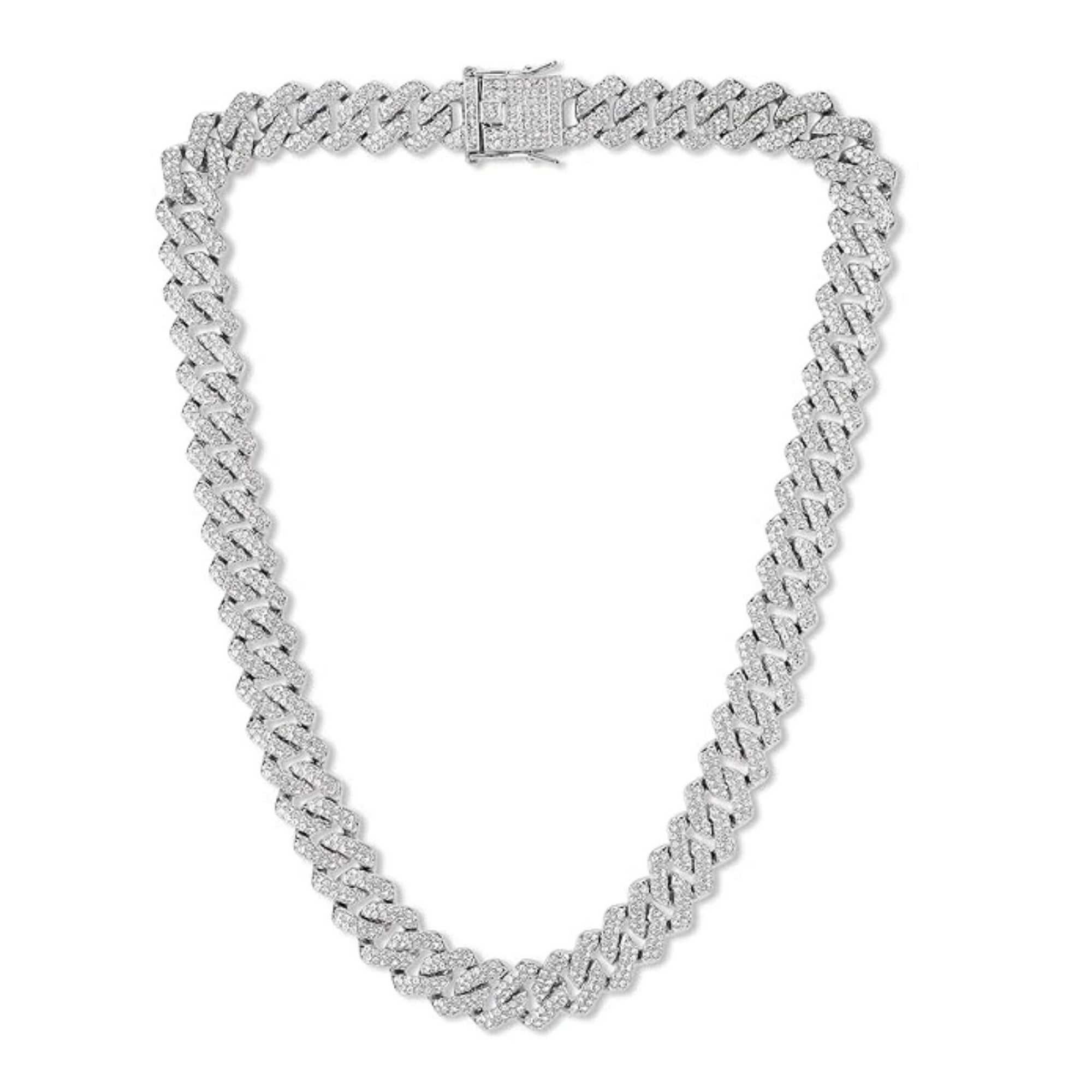 Mc Stan Stainless Steel Zirconia Cuban Link Chain Rapper Pendant Necklace for Men