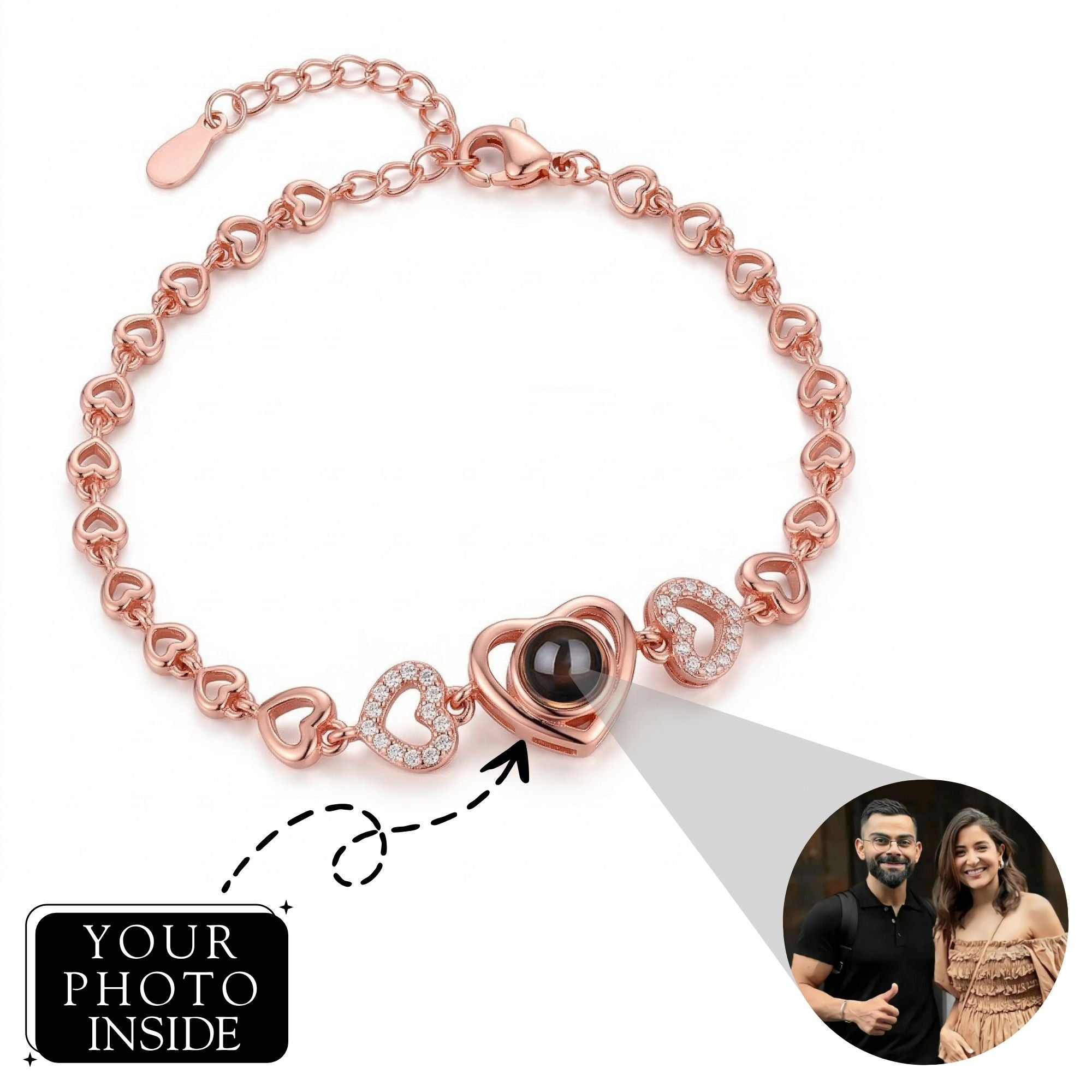 The Hidden Portrait projection twisted stone Bracelet -University Trendz