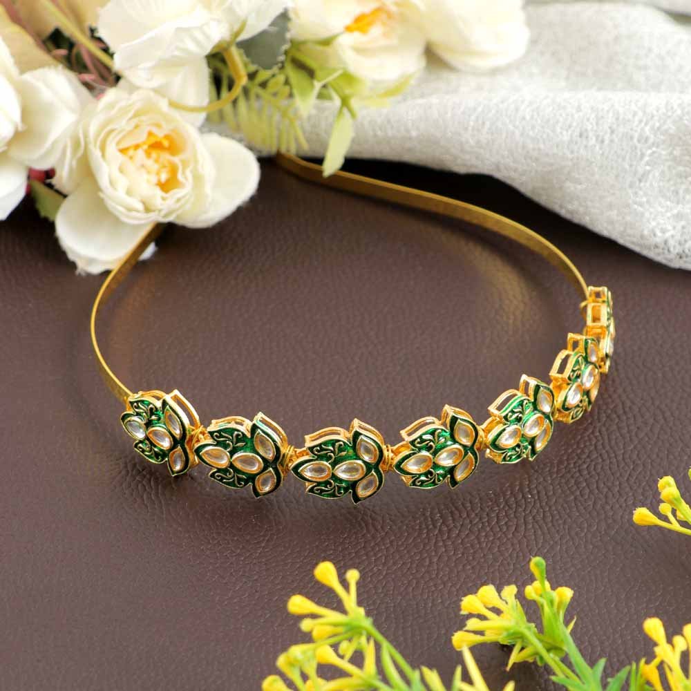 Lotus Gold Kundan Hairband image 0