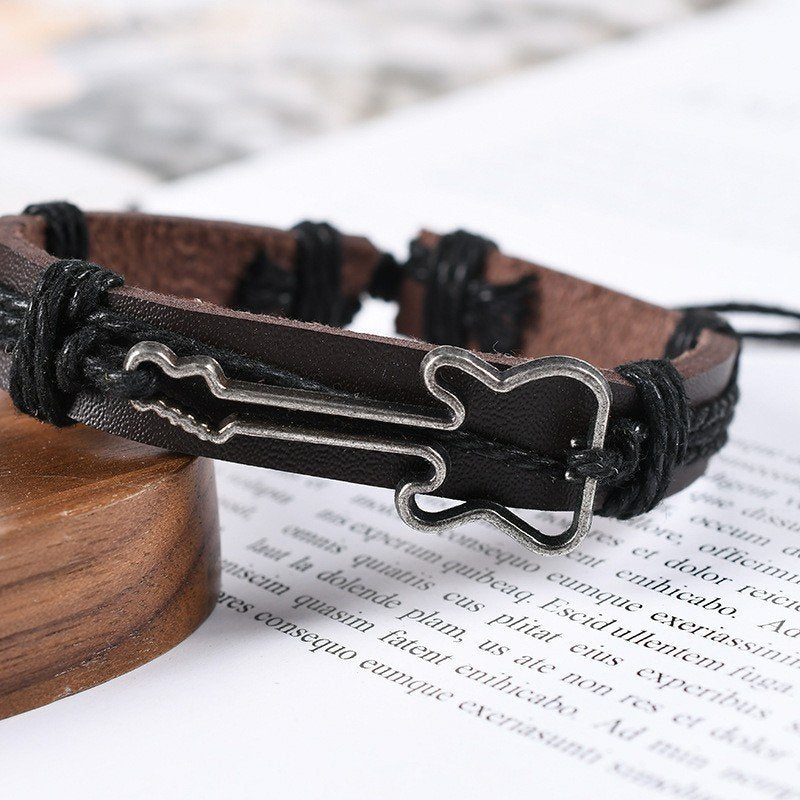 Guitar Multi-Layer Leather Bracelet image 0