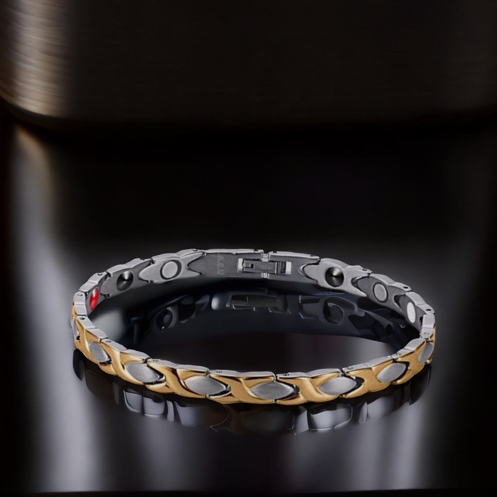 316L Stainless Steel Dual Tone Magnetic Bracelet image 0