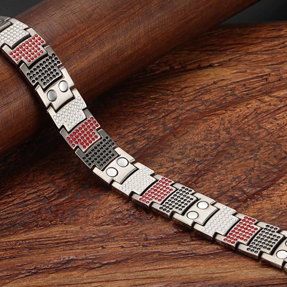 4 In 1 Double Strength Silver Bio-Magnetic Bracelet image 3