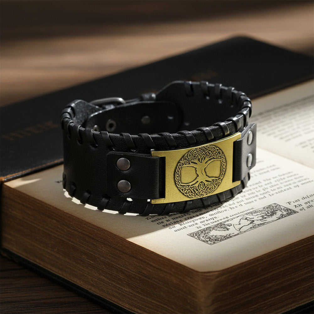 Black Braided Biker Wrap Leather Bracelet for Men – Classic Edition