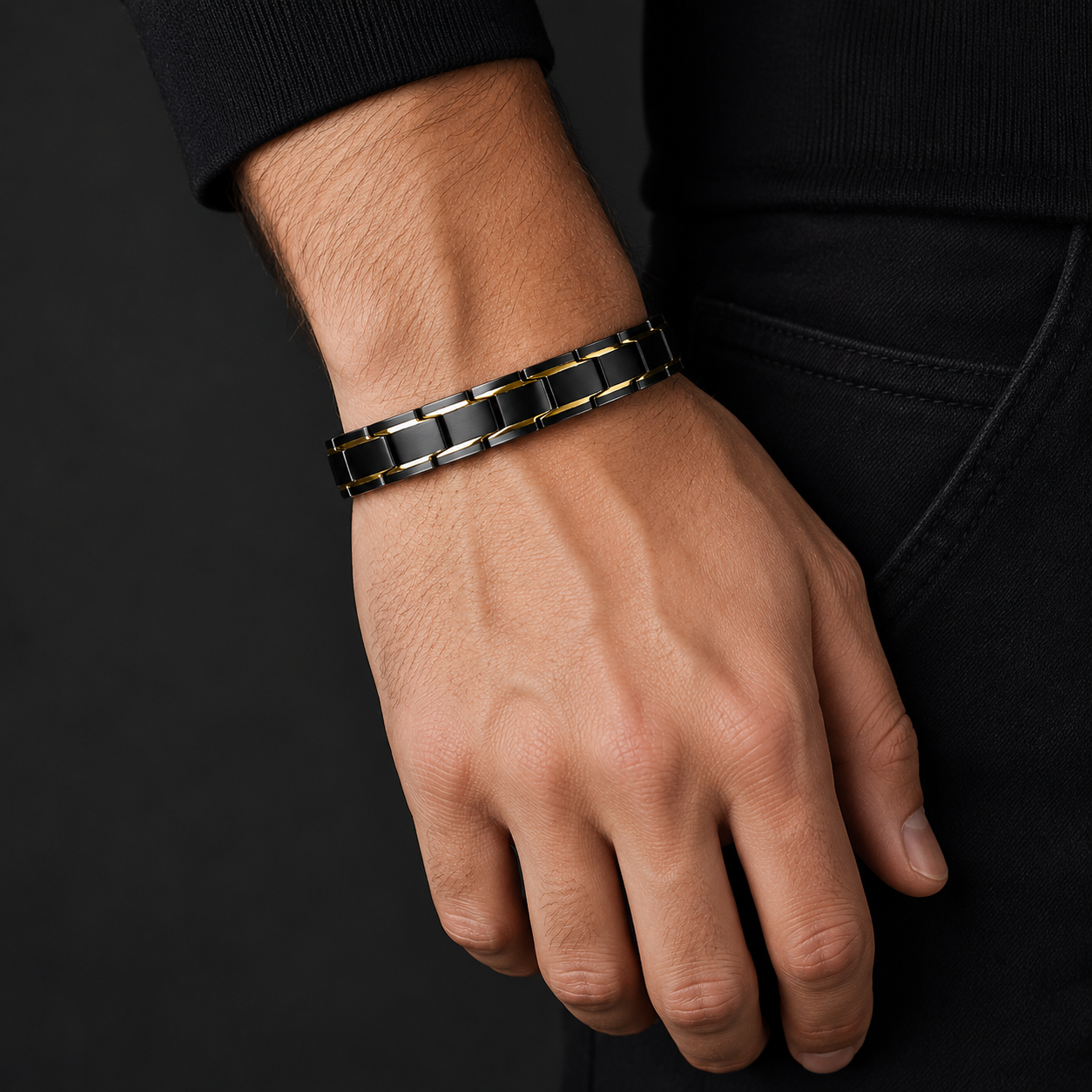 Bio Magnetic Health Care Wellness Wristband Bracelet for Men