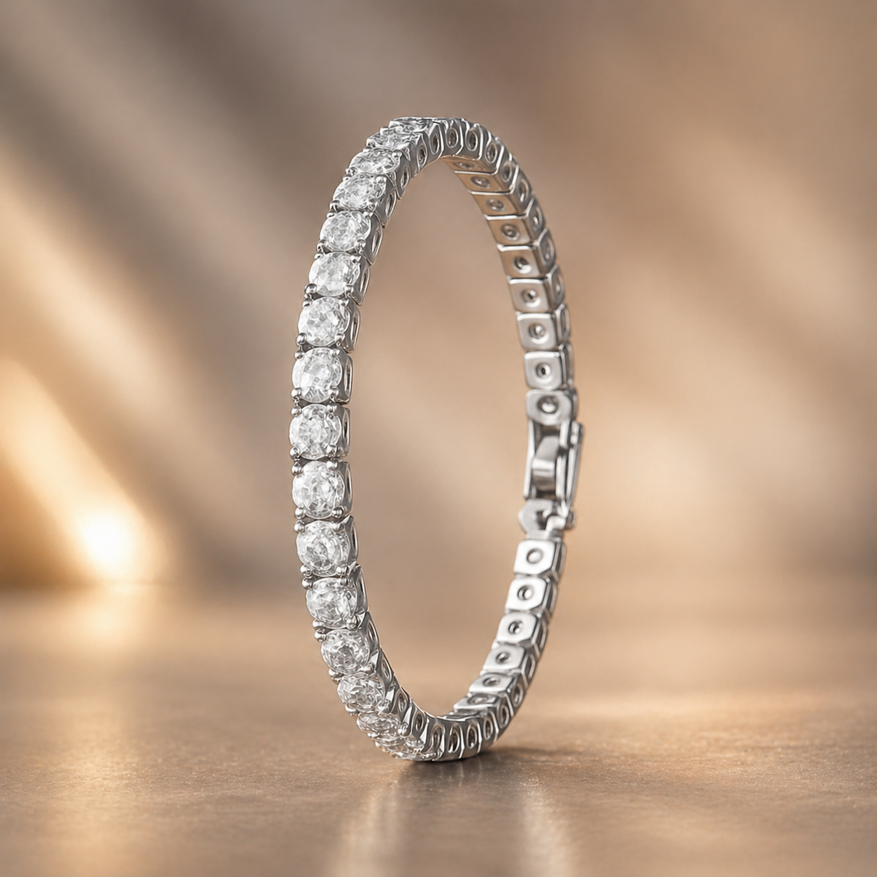 Crystal Cubic Zirconia Link Hook Bracelet for Women