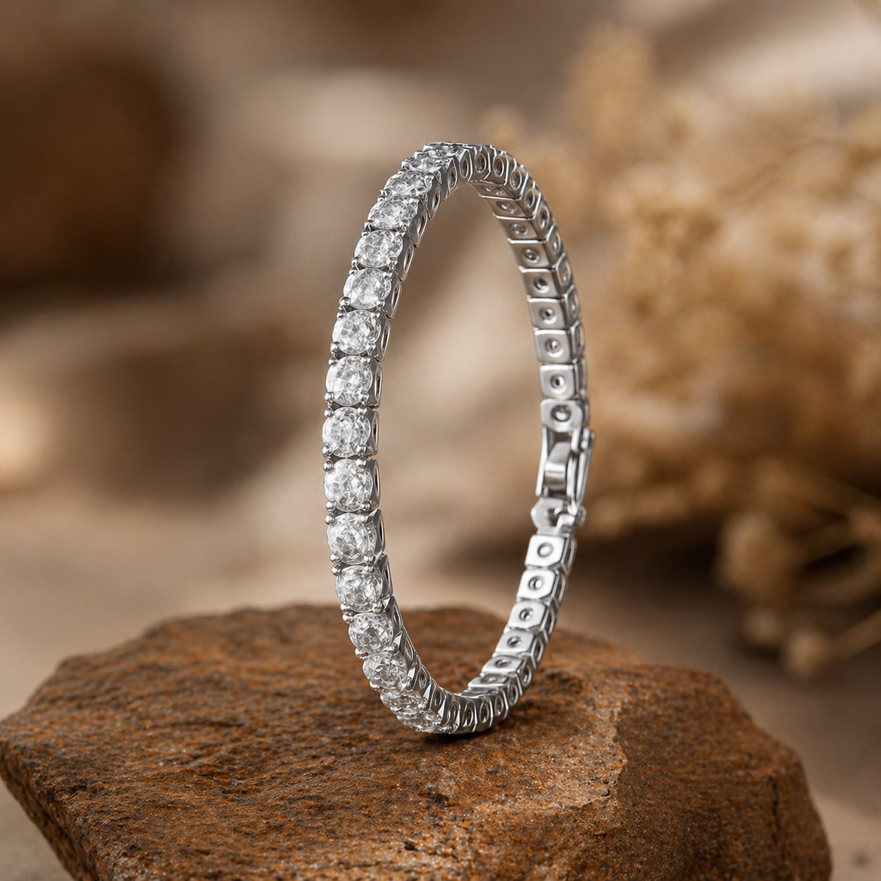 Crystal Cubic Zirconia Link Hook Bracelet for Women