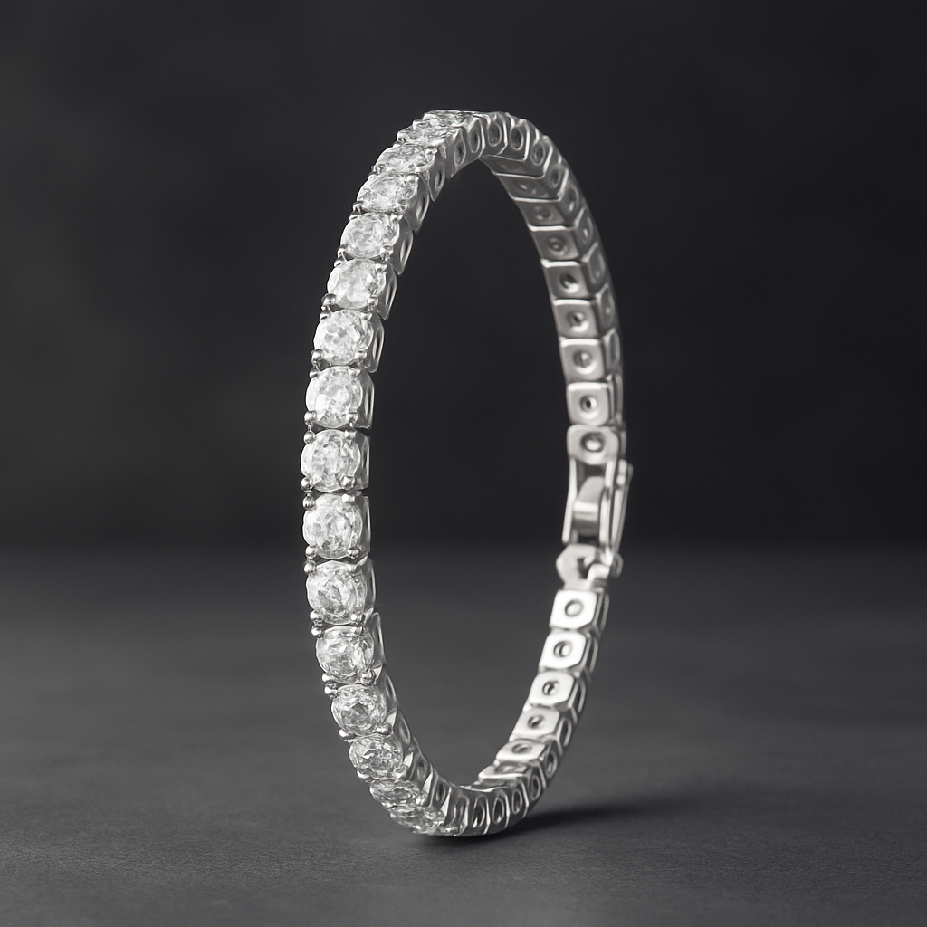 Crystal Cubic Zirconia Link Hook Bracelet for Women
