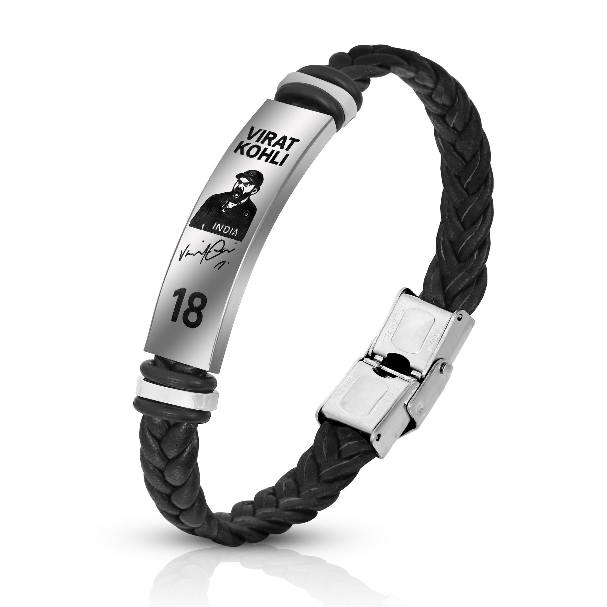 Virat Kohli Inspired Imprint Aggressive Century Celebration Pose Bracelet for Men