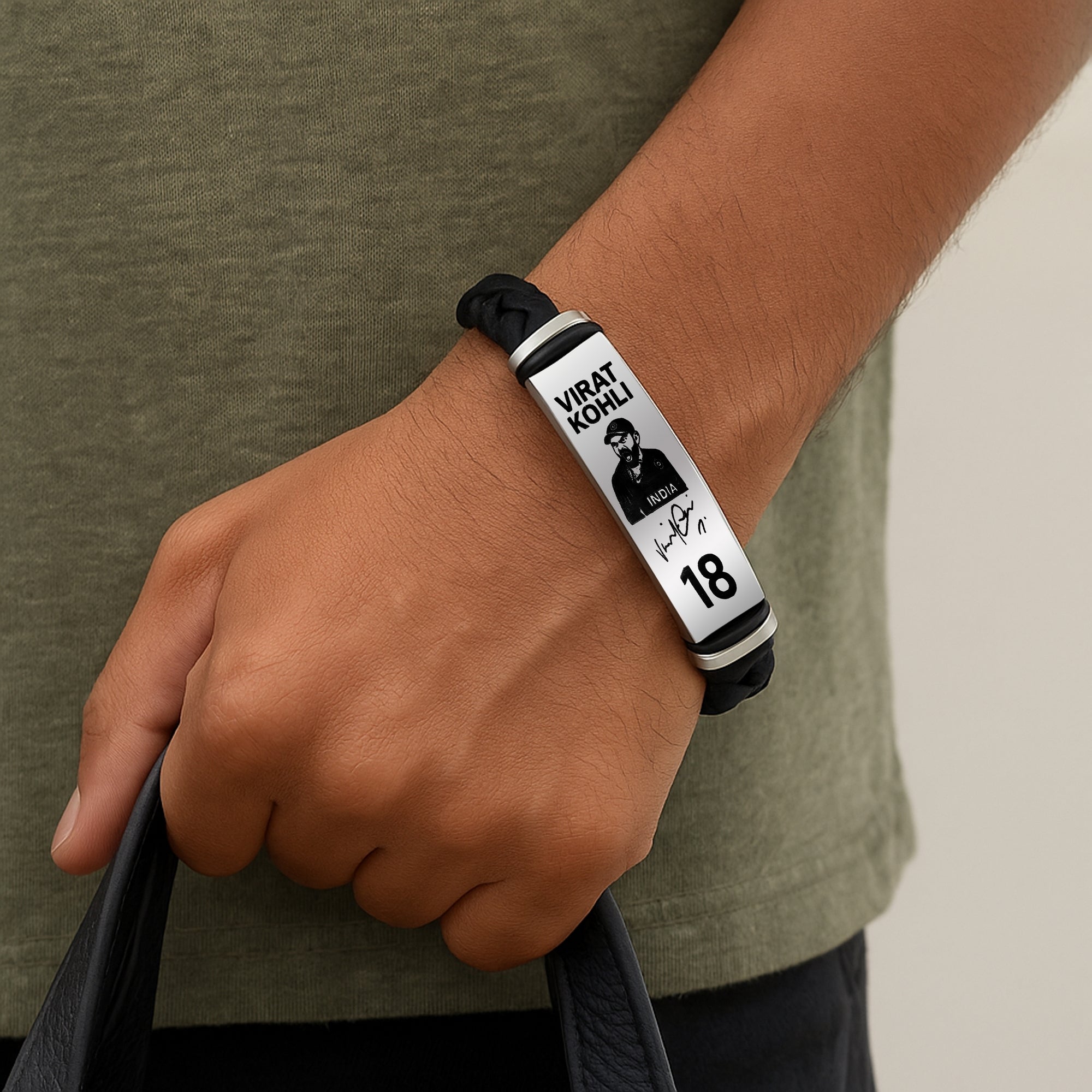 Virat Kohli Inspired Imprint Aggressive Century Celebration Pose Bracelet for Men