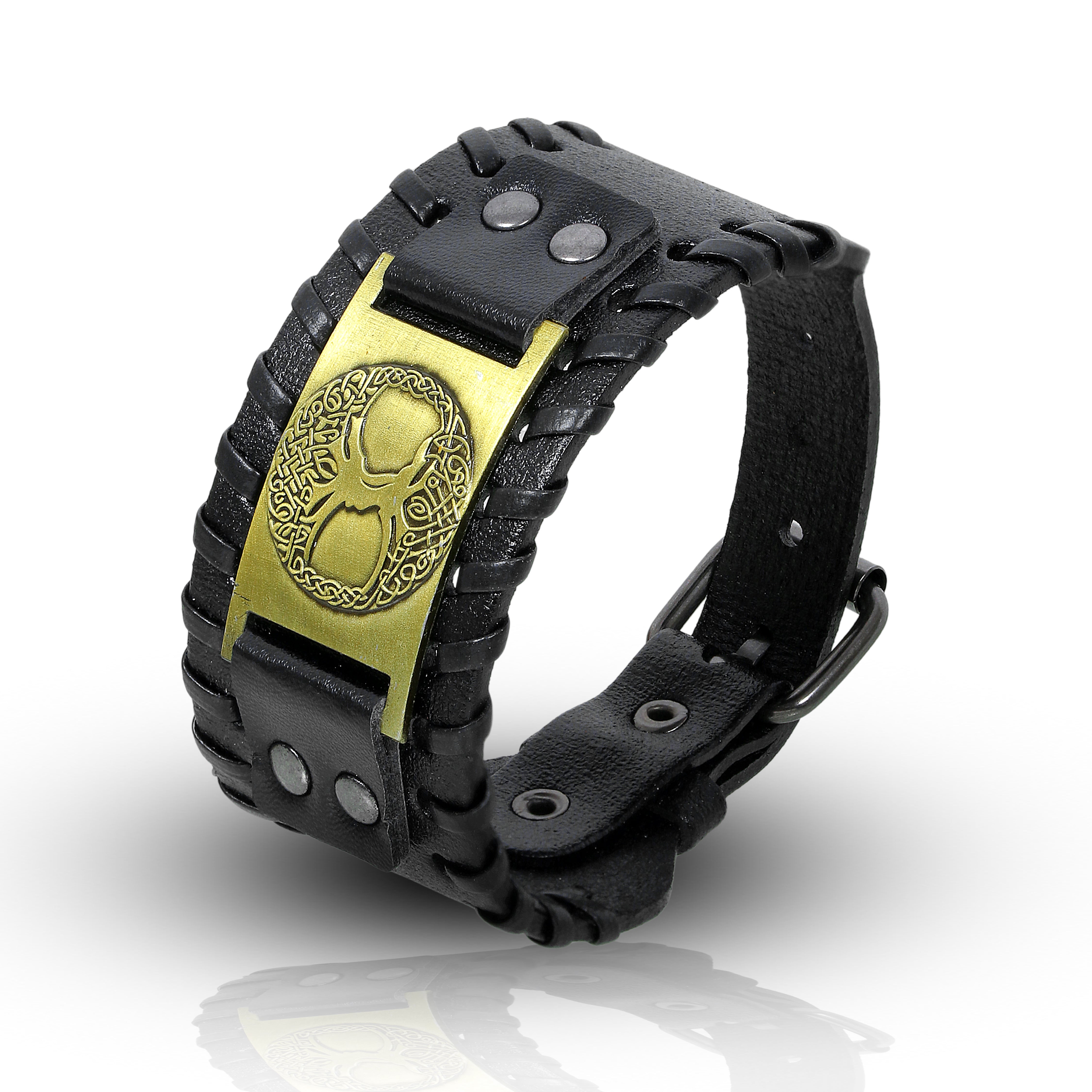 Black Braided Biker Wrap Leather Bracelet for Men – Classic Edition