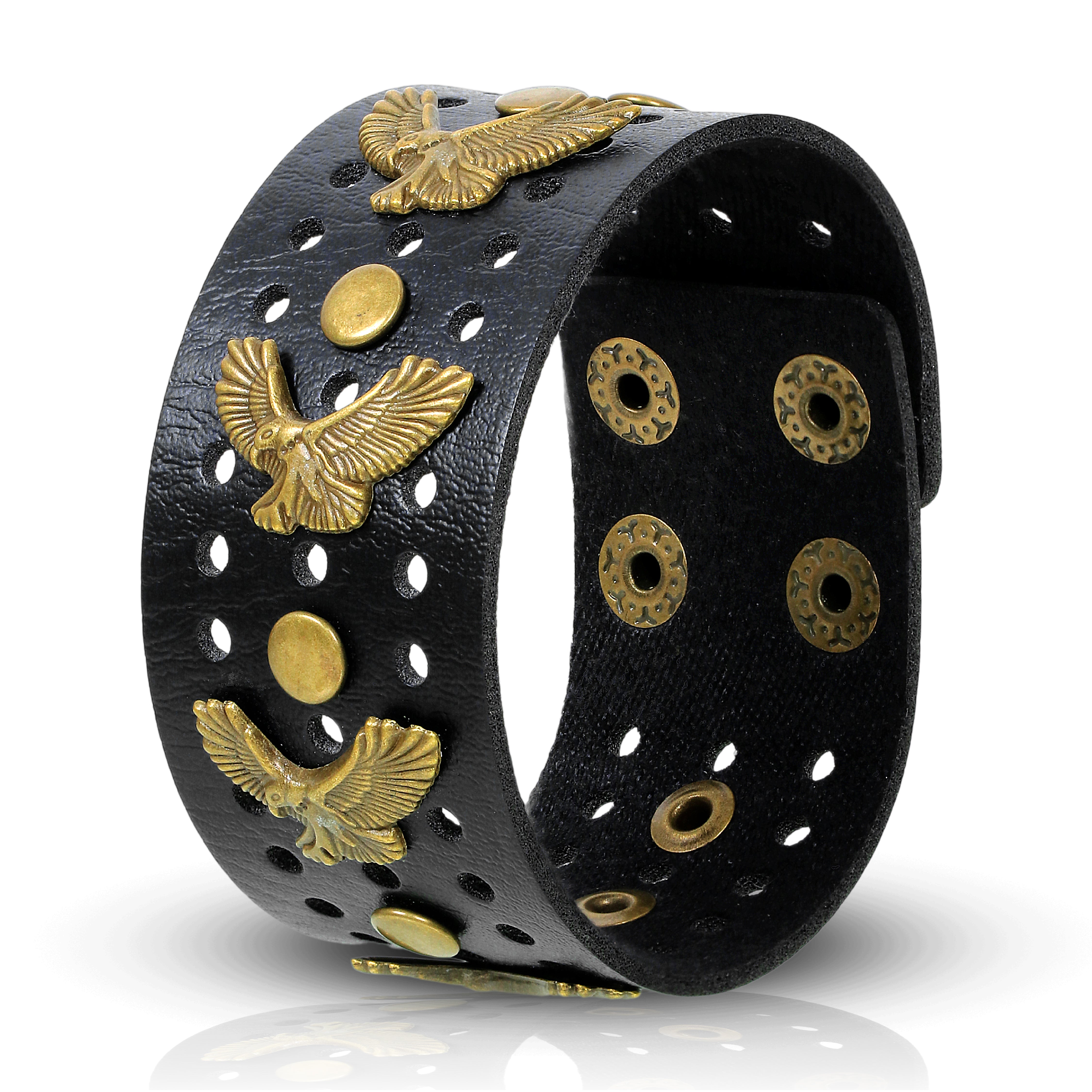 Black Eagle Braided Biker Wrap Leather Bracelet for Men – Eagle Edition