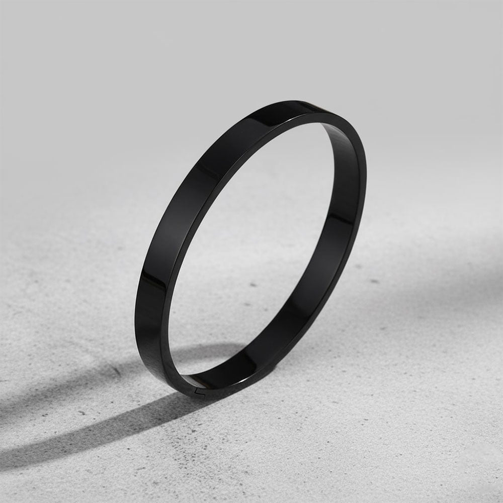 Black Stainless Steel Magnetic Clasp Kada Bracelet For Men
