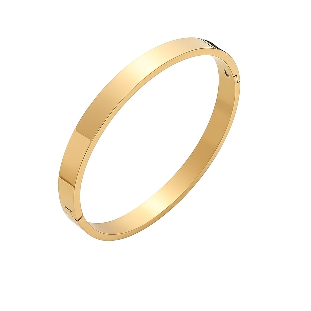 Gold Stainless Steel Magnetic Clasp Kada Bracelet for Men
