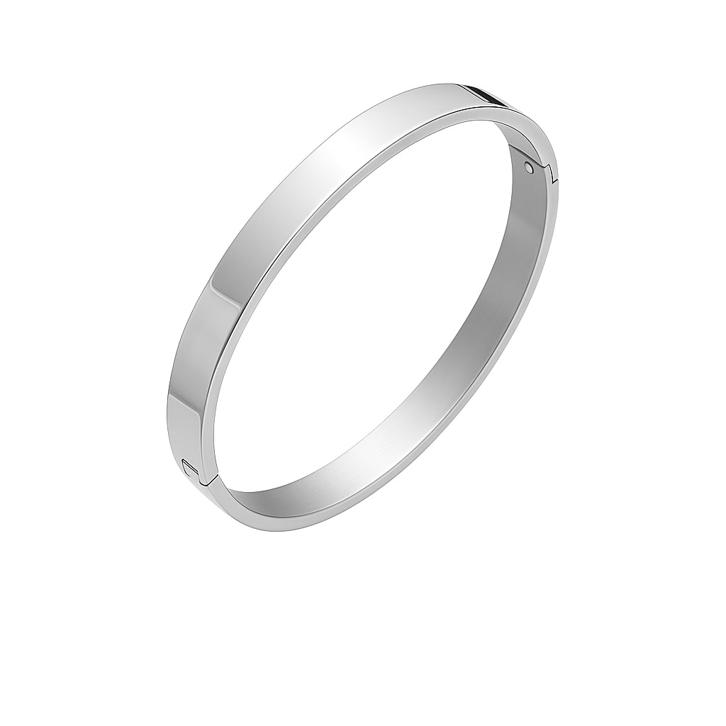 Silver Stainless Steel Magnetic Clasp Kada Bracelet for Men