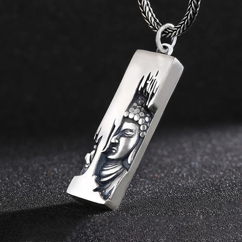 Sterling Silver Buddha Pendant for Men